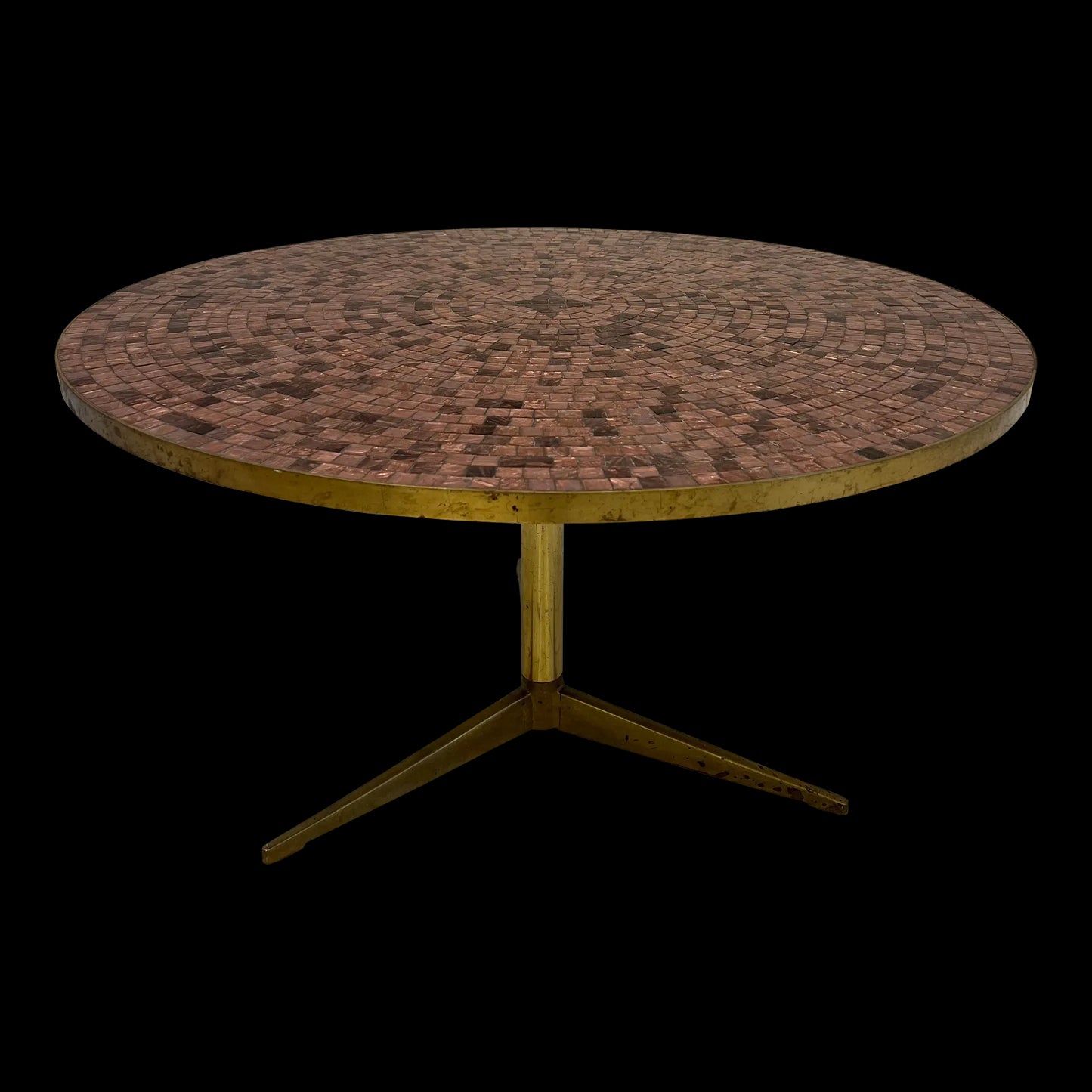 Mosaic Glass and Brass Table Kagan Dunbar Style