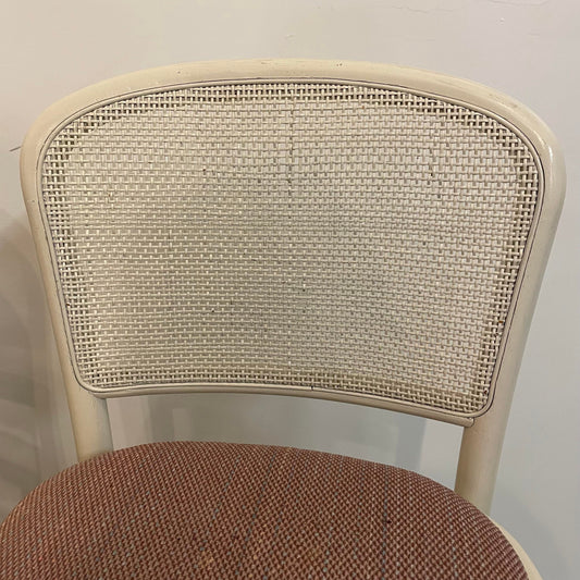 Mid Century Modern Bar Stools with Caned Back - Set of 3