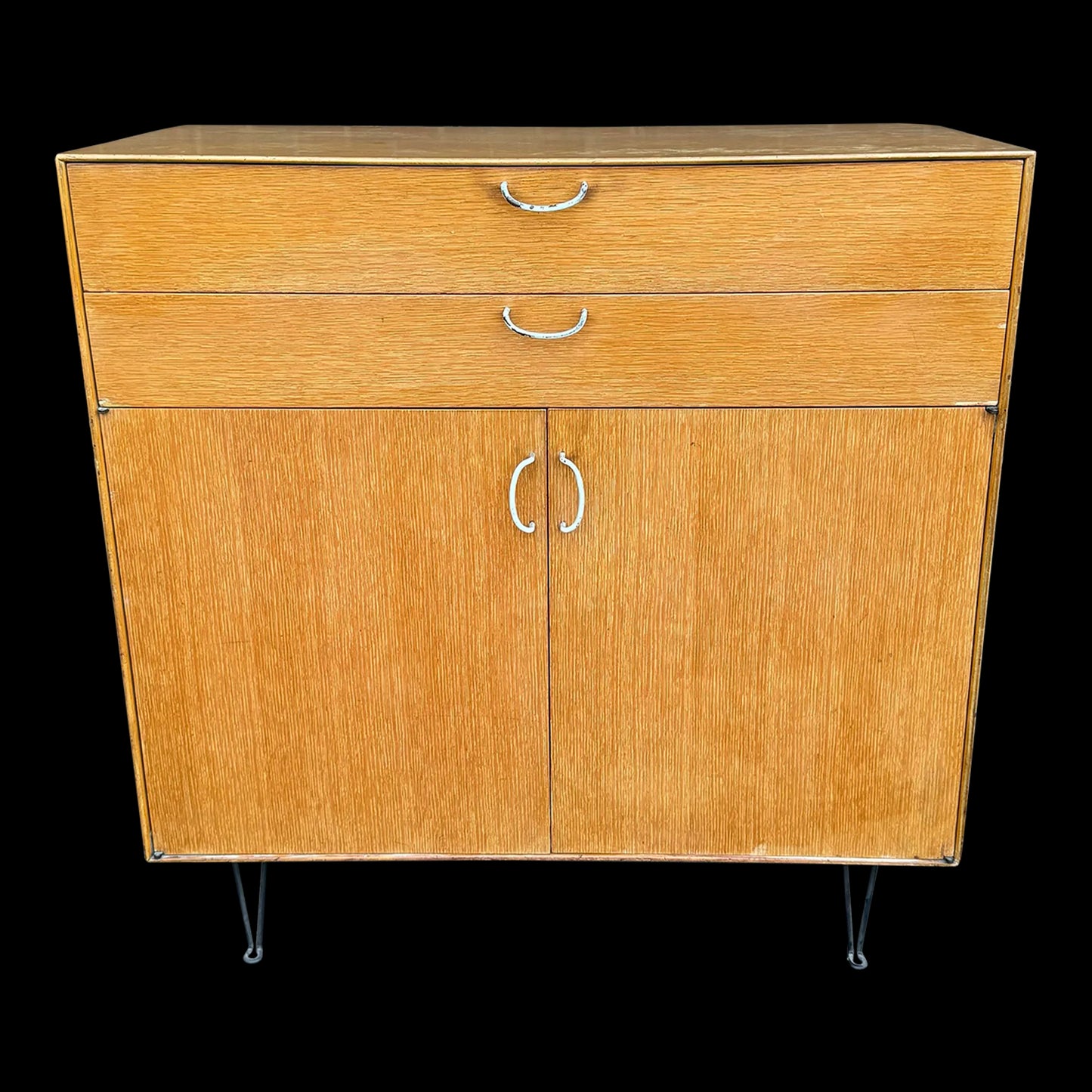 George Nelson for Herman Miller Thin Edge Prototype Cabinet Hairpin Leg