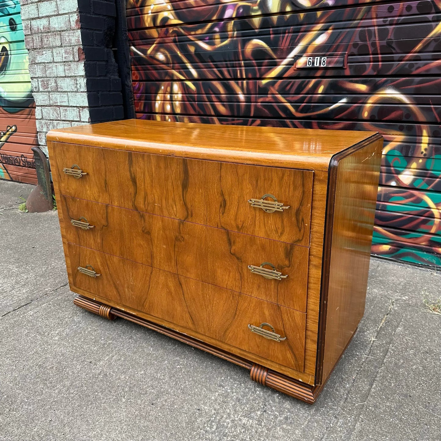 Art Deco Rosewood Waterfall Edge Chest of Drawers