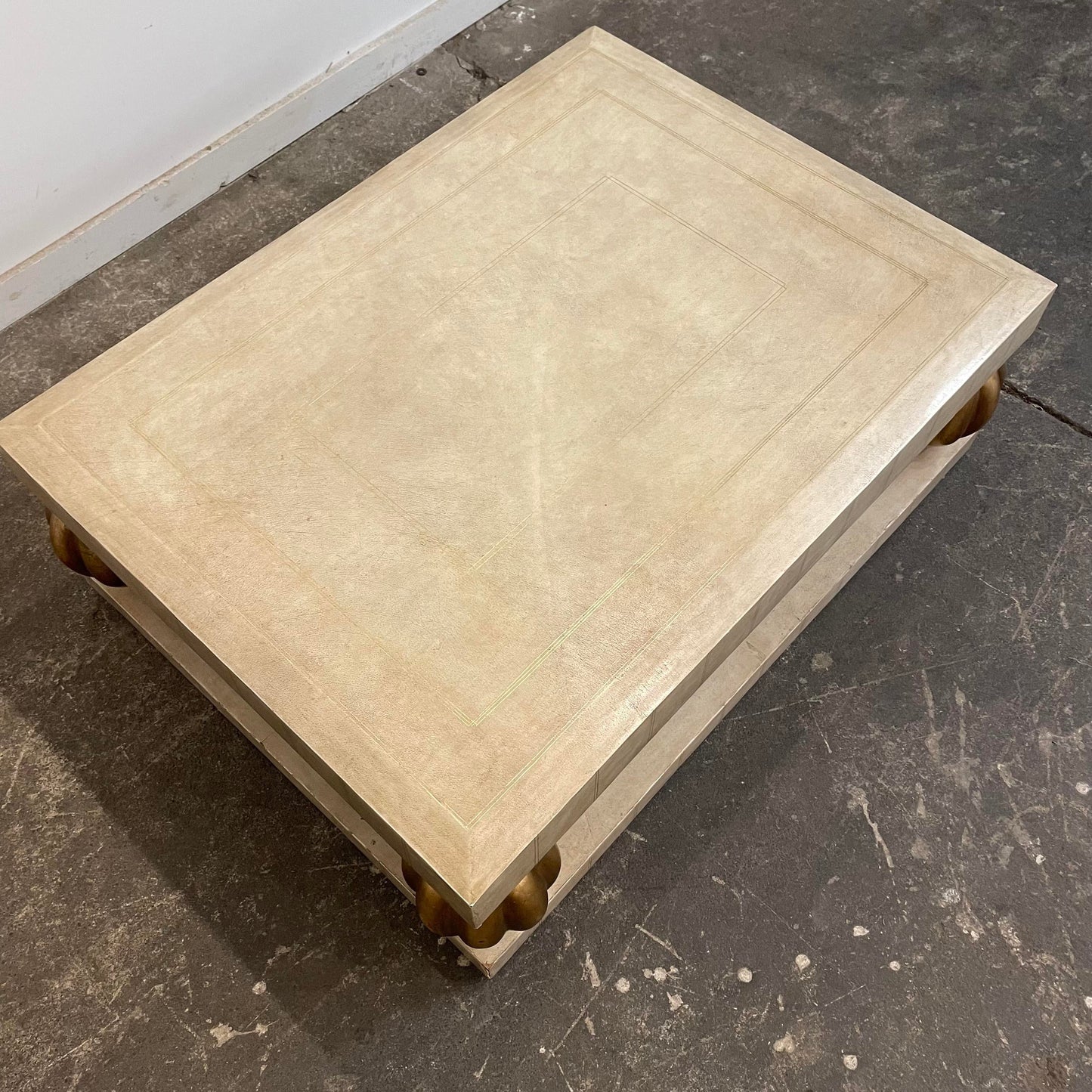 1980s Leather Wrapped Coffee Table