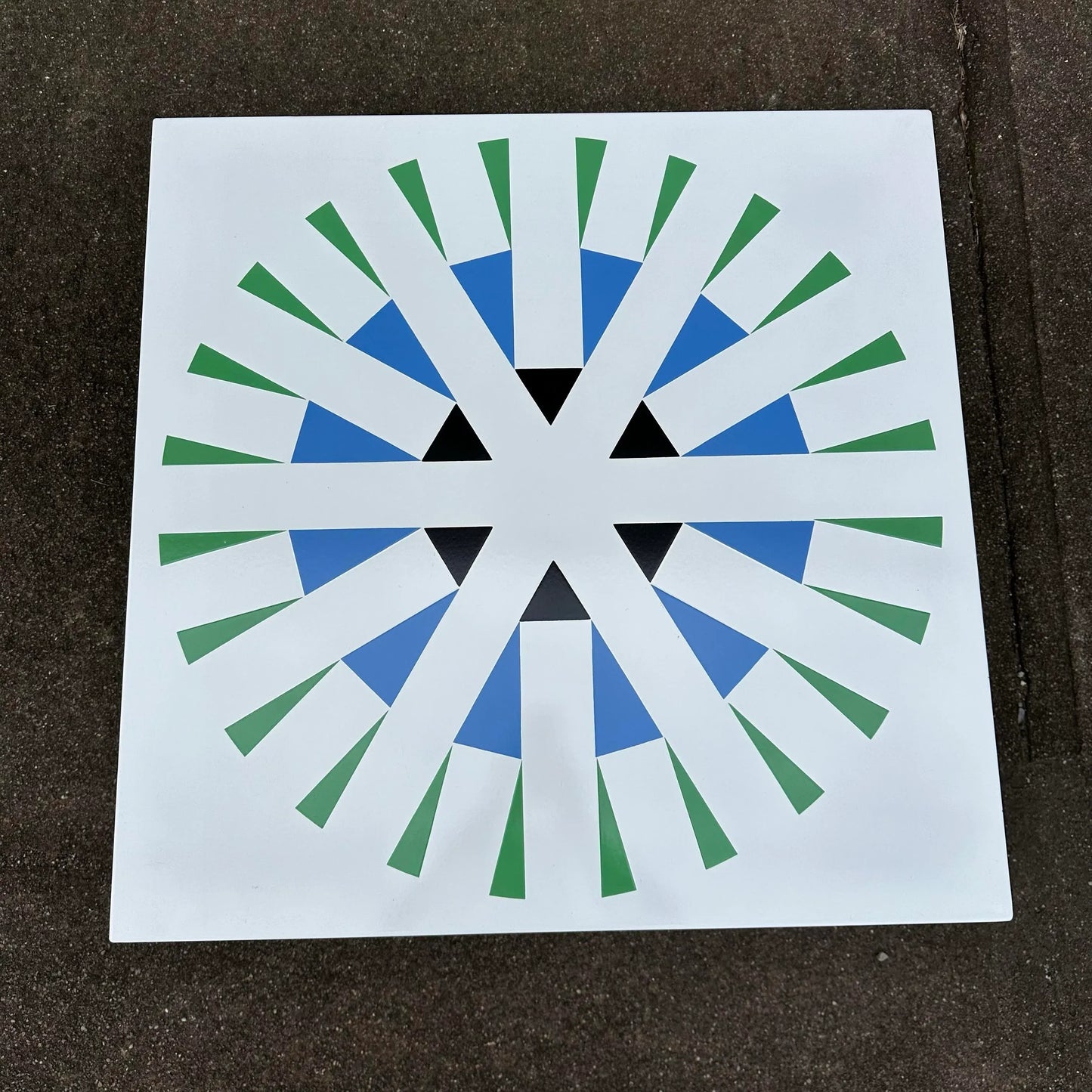 Amazing Geometric Enamel Top With Chrome Wire Bottom Side Table Alexander Girard
