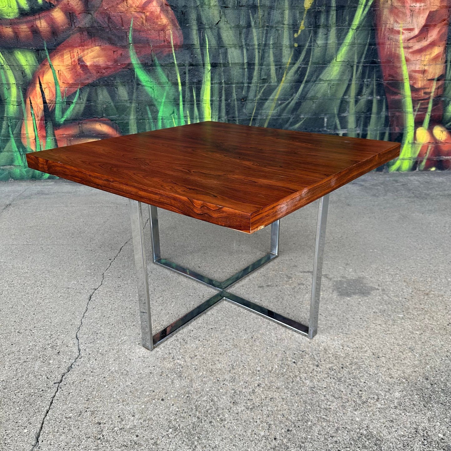 Milo Baughman for Thayer Coggin Rosewood and Chrome Side Table