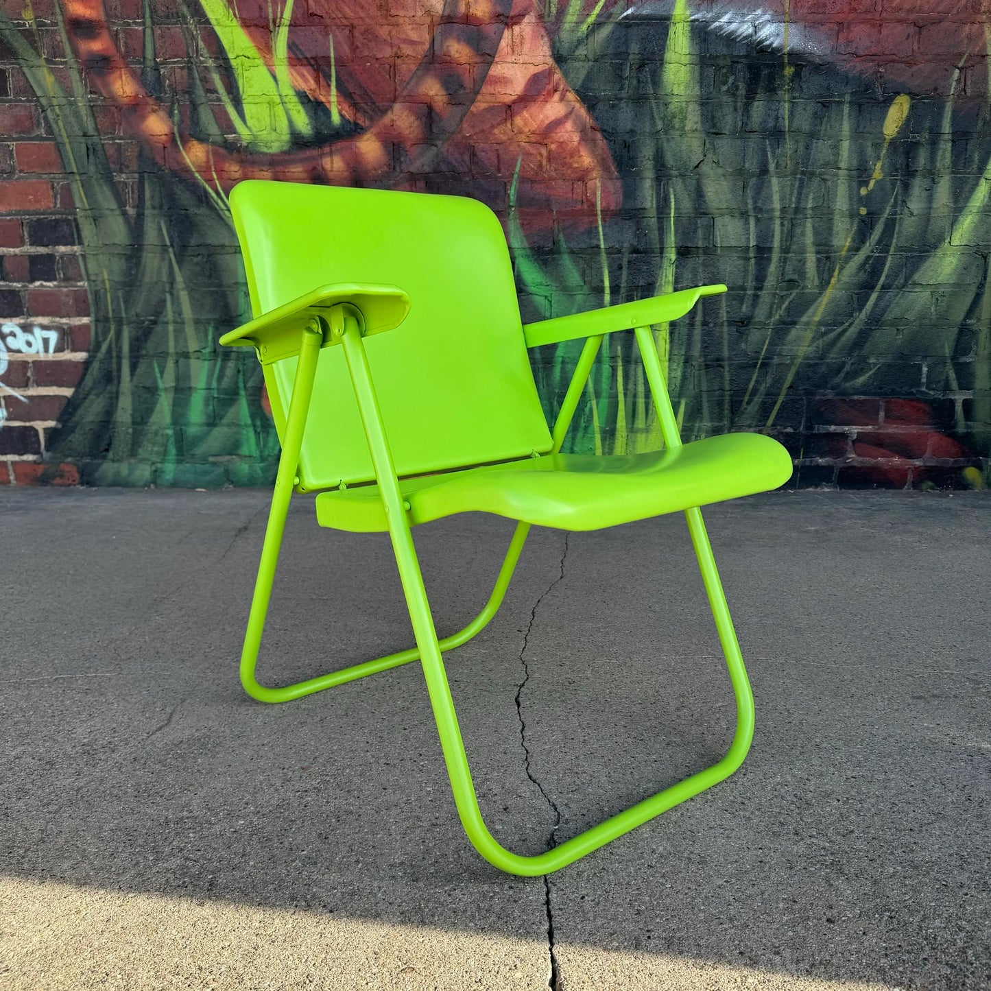 Mid 20th Century Russel Wright Metal Folding Chairs, Attributed - Set of 4