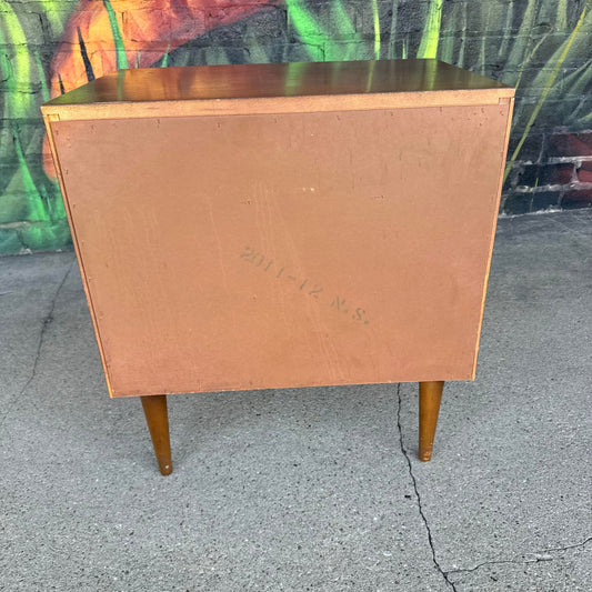 Mid Century Modern Wood Three-Drawer Nightstand