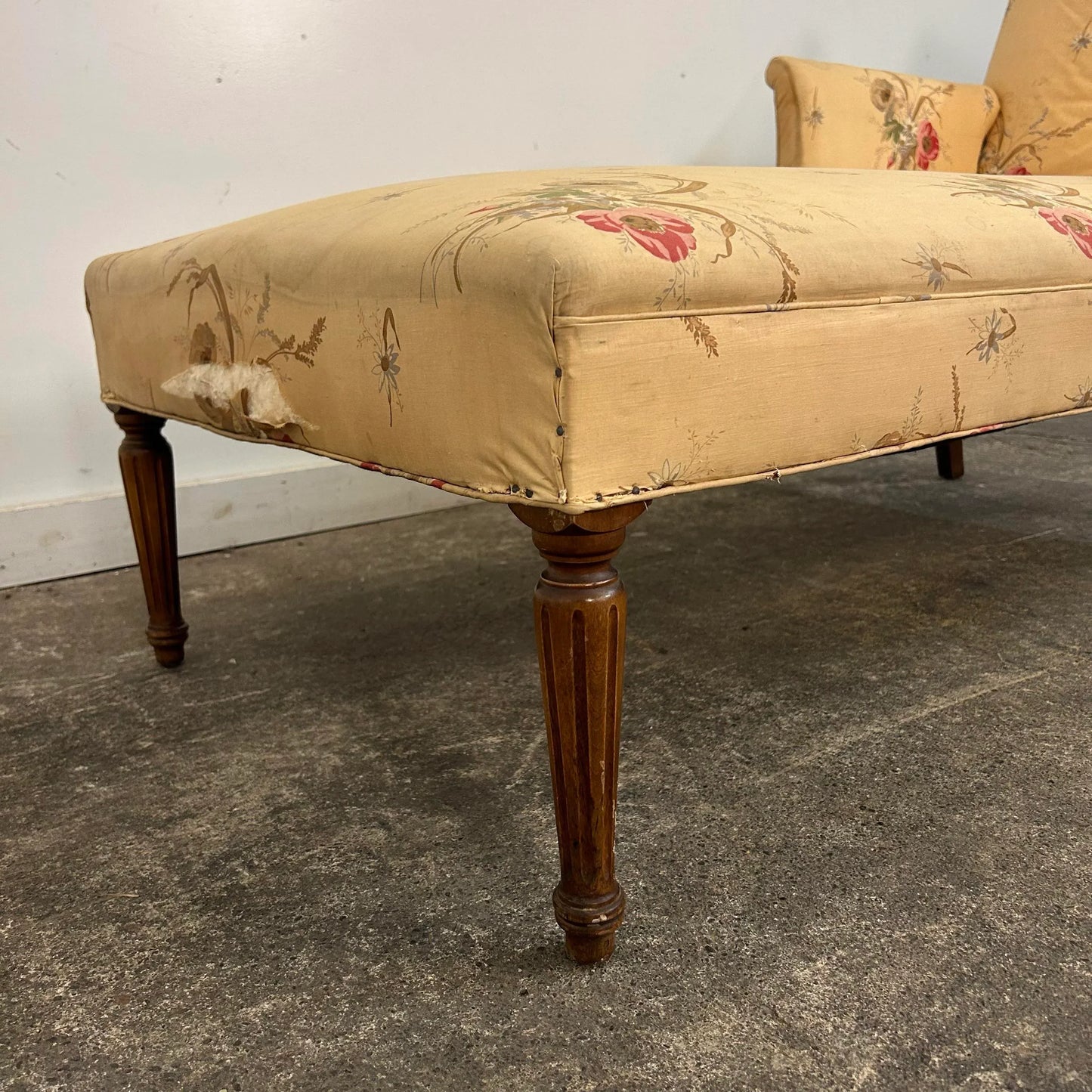 Napoleon III French Style Chaise Lounge Chair for Reupholstery