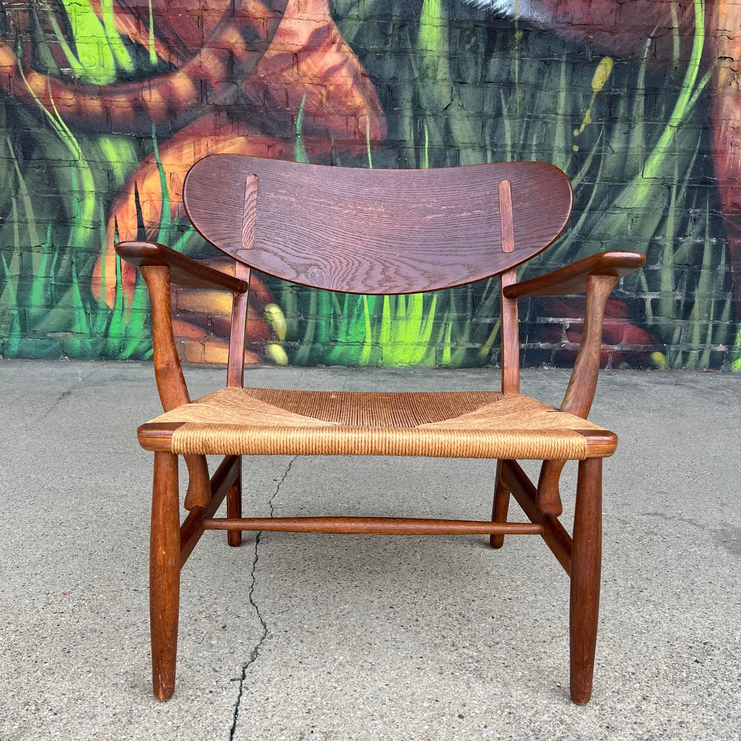 Mid Century Modern Hans Wegner Model Ch22 Shell Back Paddle Armchair