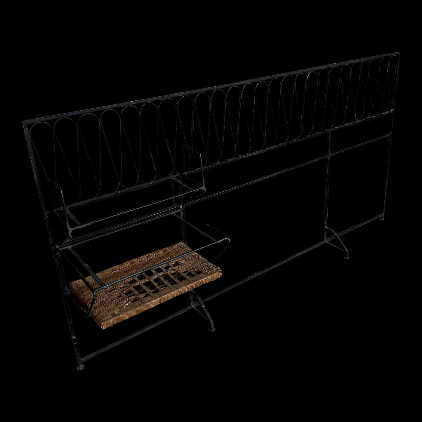 Maurizio Tempestini for Salterini Iron Headboard With Shelves.