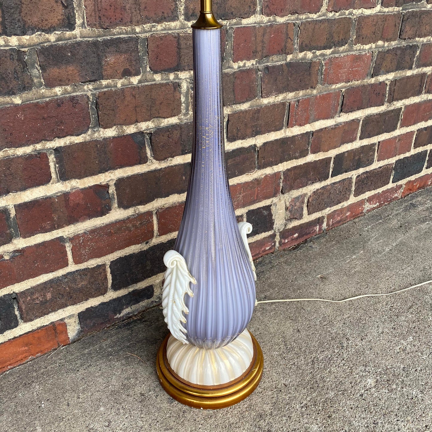 Mid-Century Modern Purple Murano Glass Table Lamp