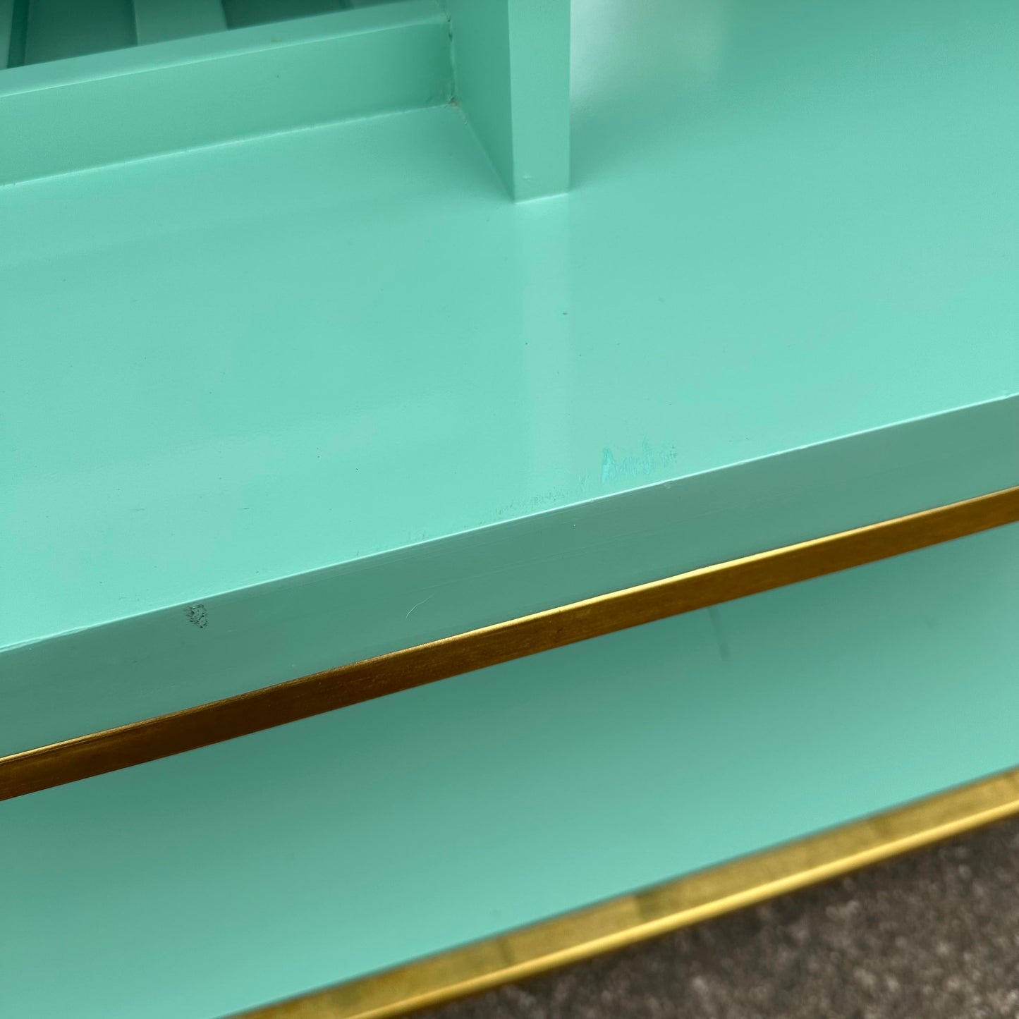 Tiffany-Blue Bar Cabinet With Gold and Mirrored Accents Anthropology
