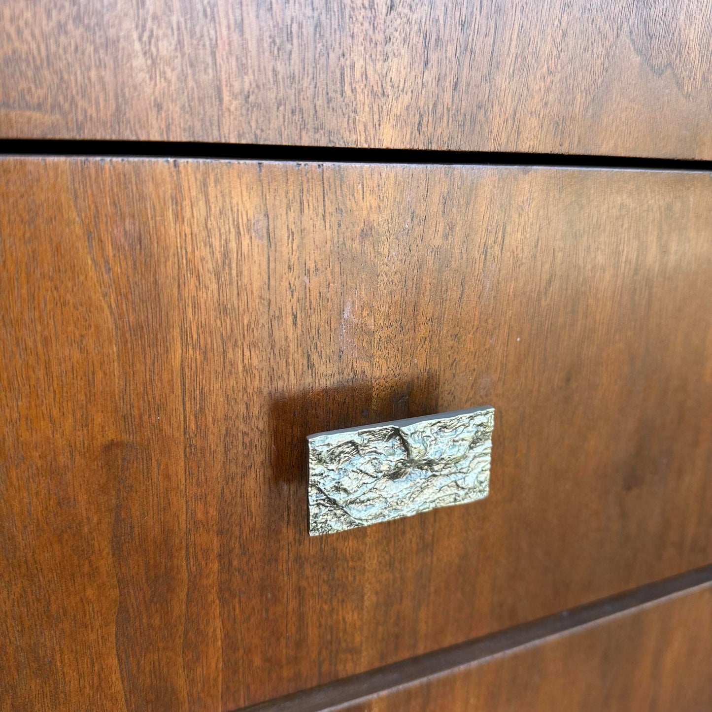 Mid Century Modern Brutalist Walnut Credenza