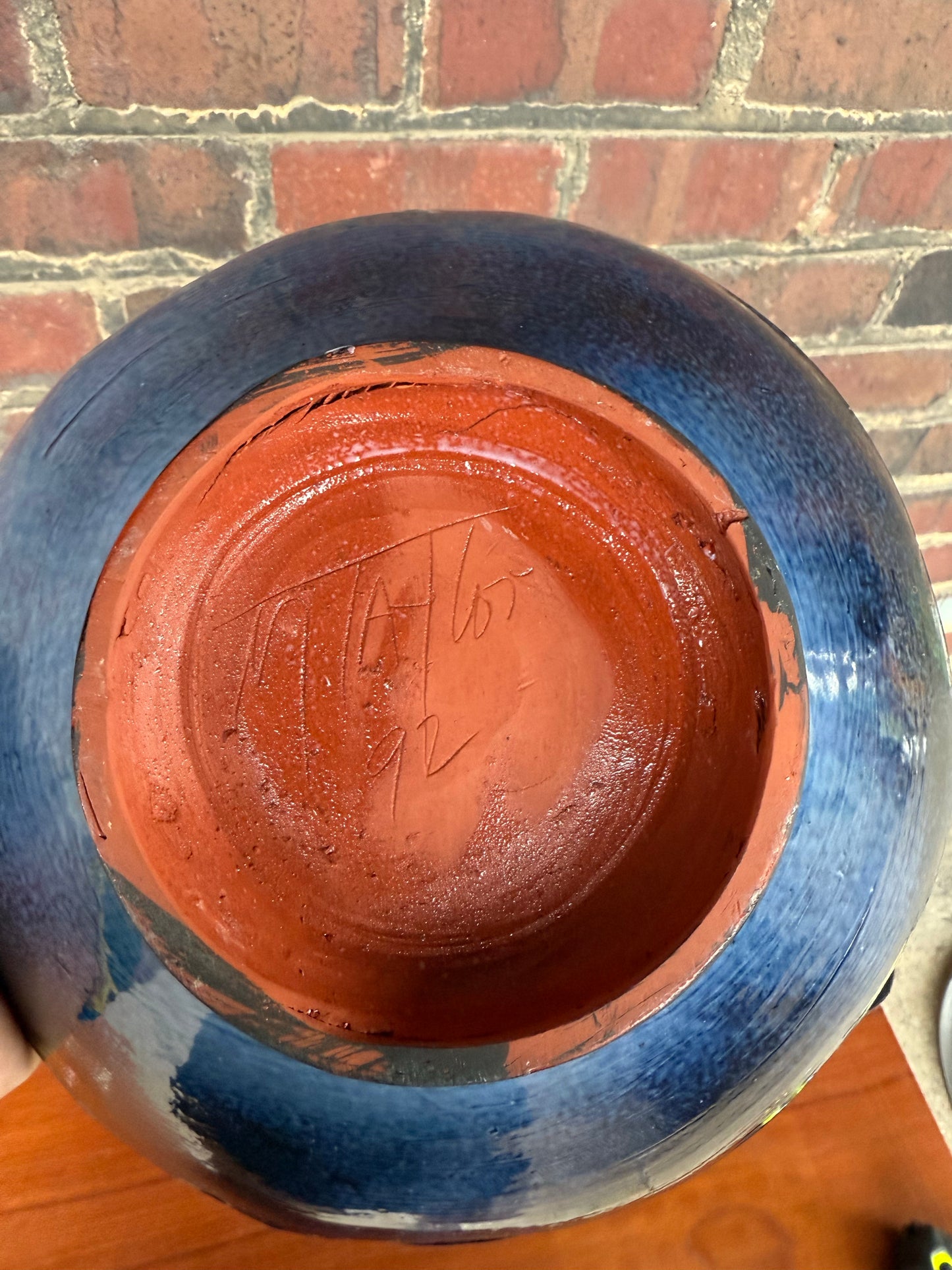 Taylor Ceramics Colorful Pottery Bowl Signed 92