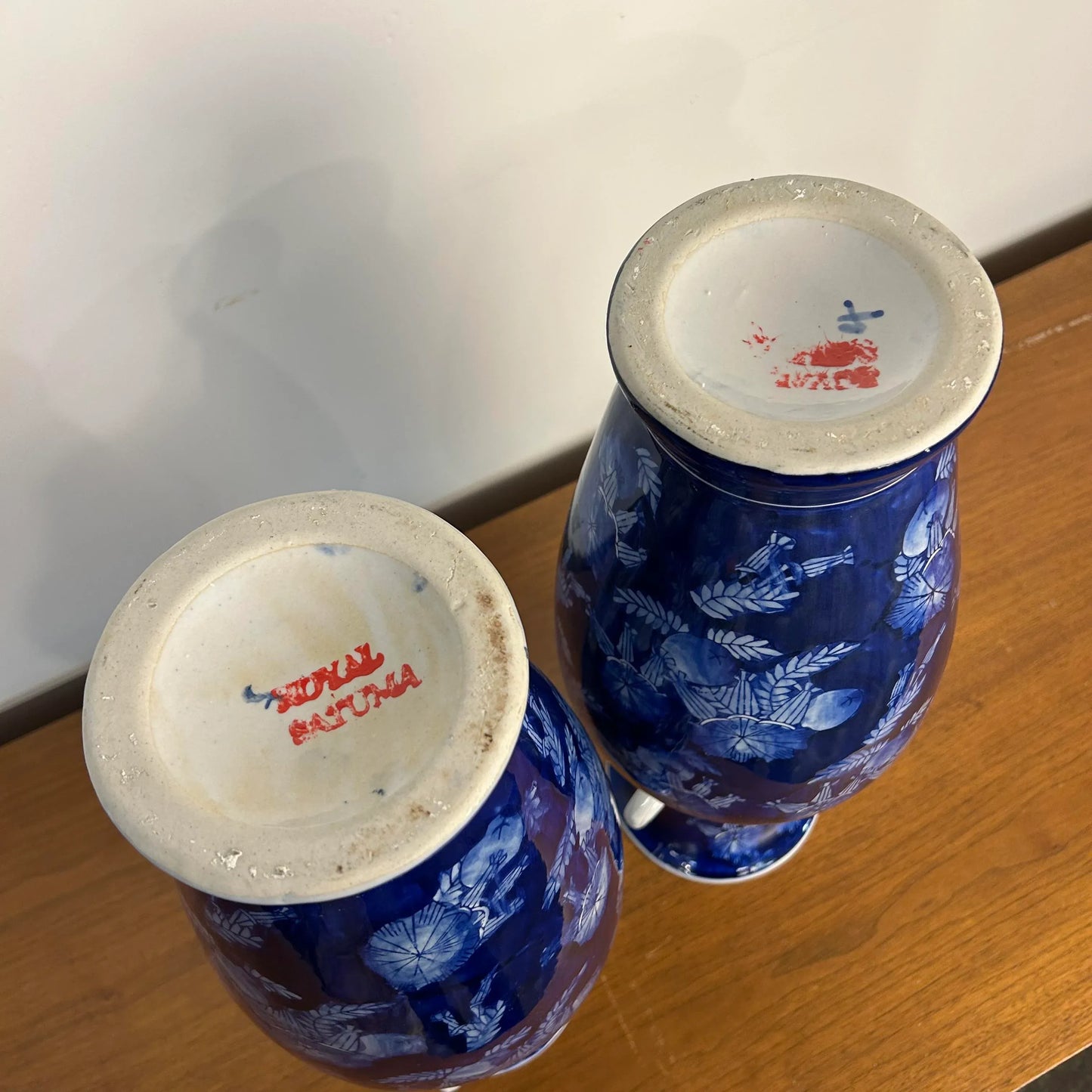 Pair of Blue Ceramic Vases