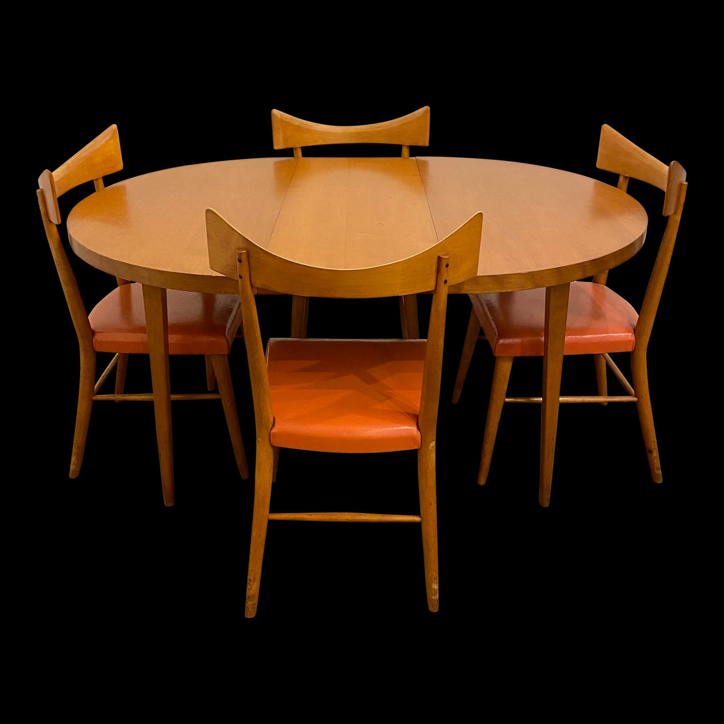 1950s Paul McCobb Planner Group Dining Table and Chairs with One Leaf - 6 Pieces