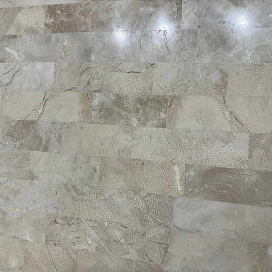 Maitland Smith Tessellated Travertine Pink Marble and Brass Square Coffee Table