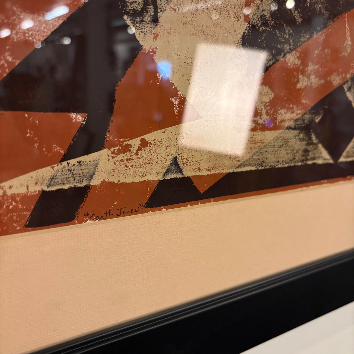 “Earth Tones” Sharon Bohm Levy Abstract Geometric Art 1977