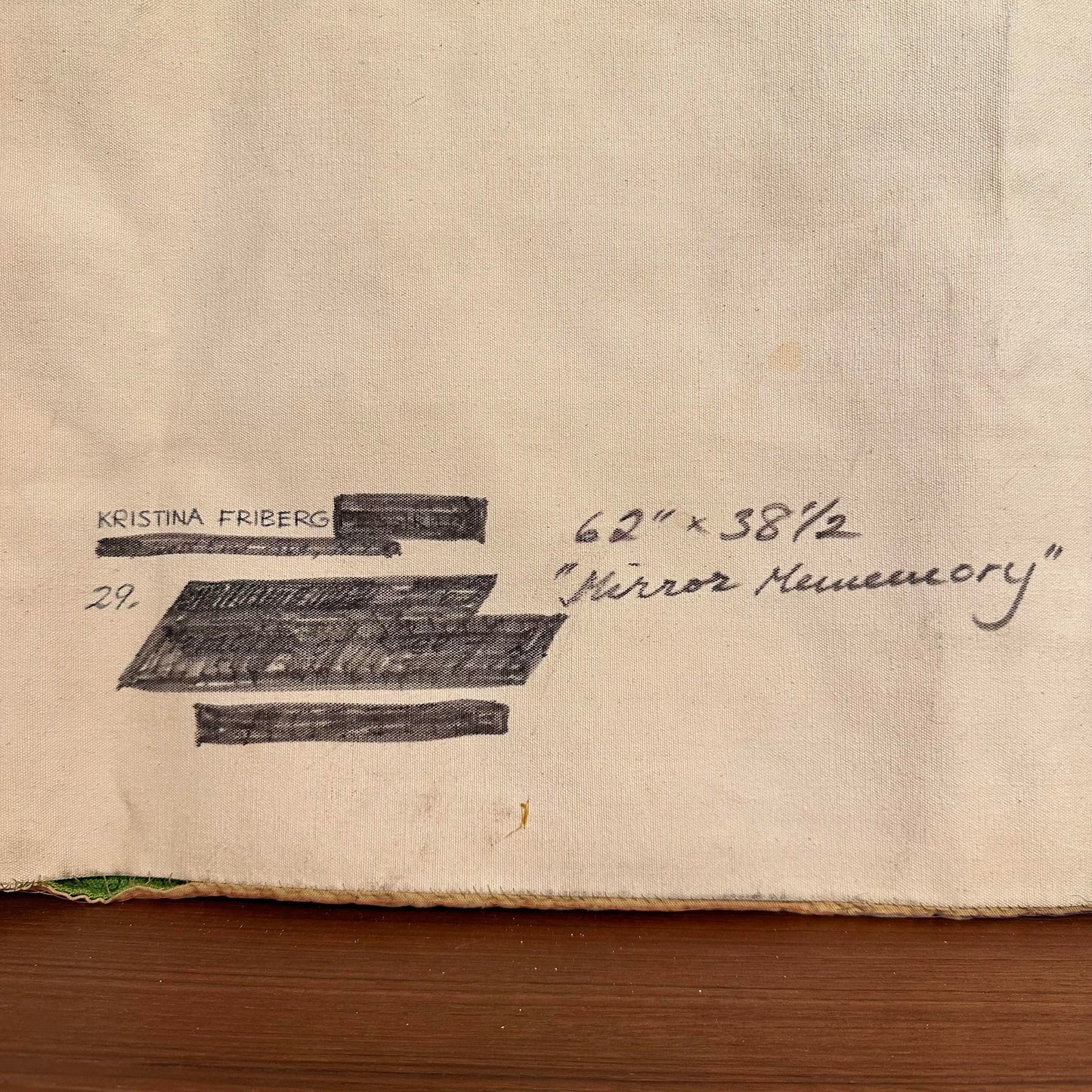 1960s Studio Made Kristina Friberg Fiber Art Tapestry “Mirror Memory”