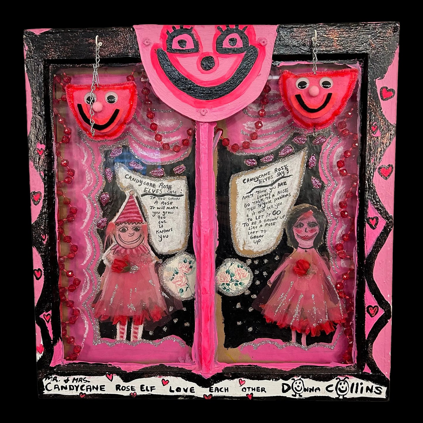 Dawn Collins Shadowbox Mixed Media Painting Outsider Art