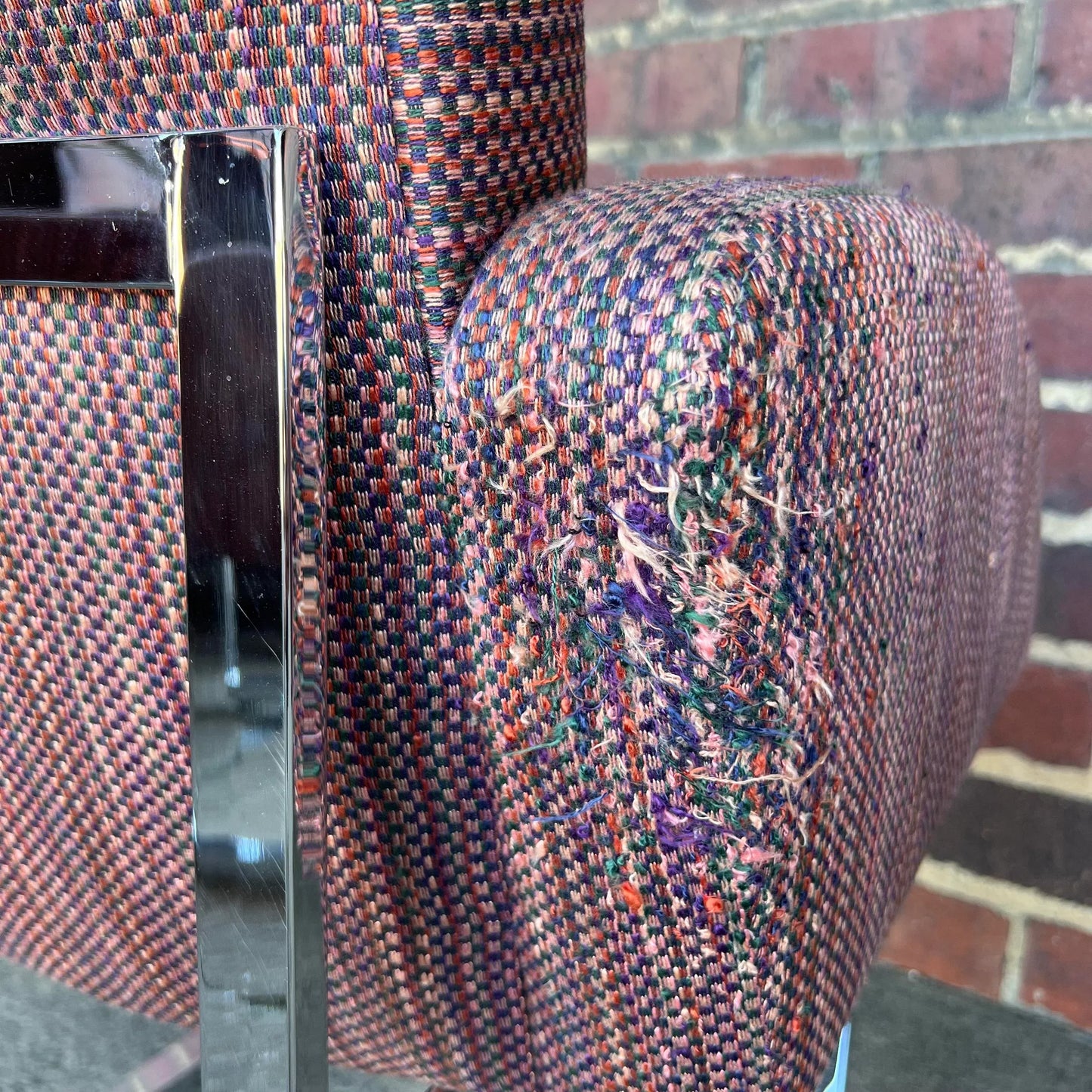 Set of 6 Thayer Coggin Chrome Dining Chairs on Hidden Wheels