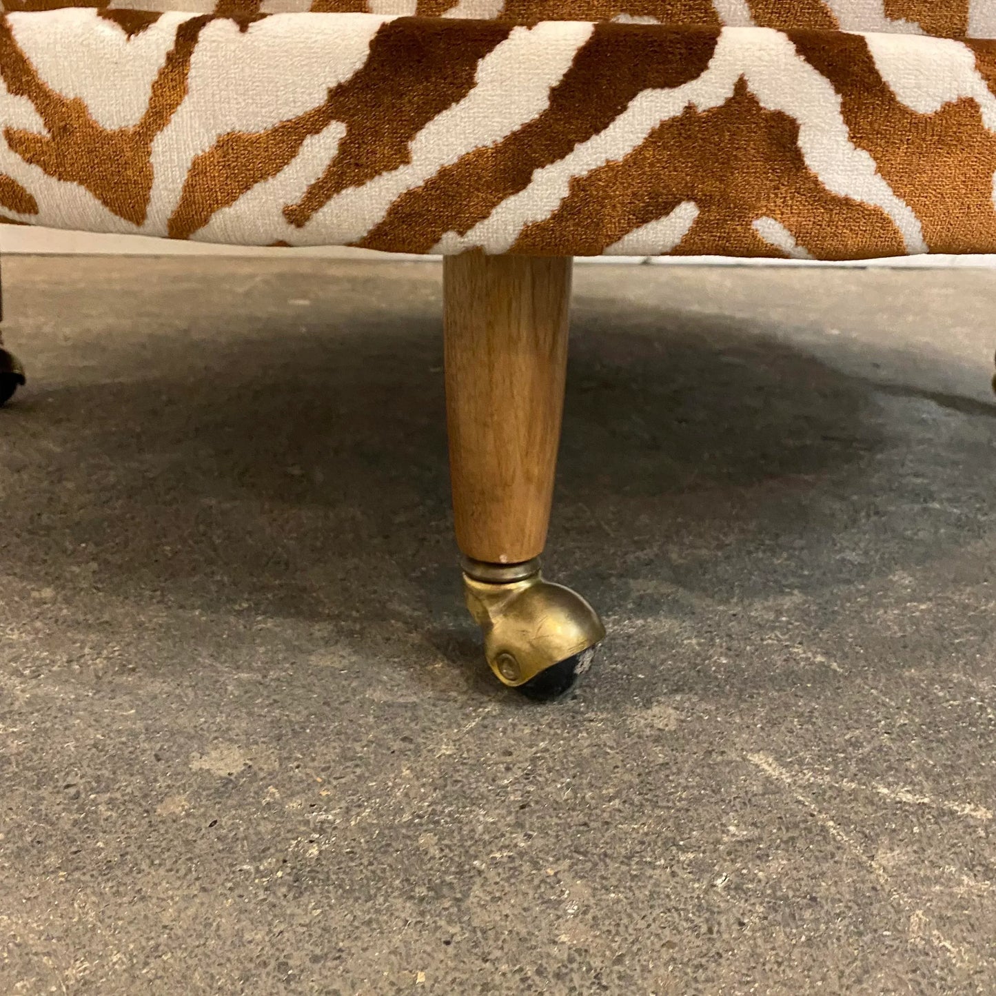 Adrian Pearsall Havana Chaise Lounges Reupholstered Zebra Chair on Casters