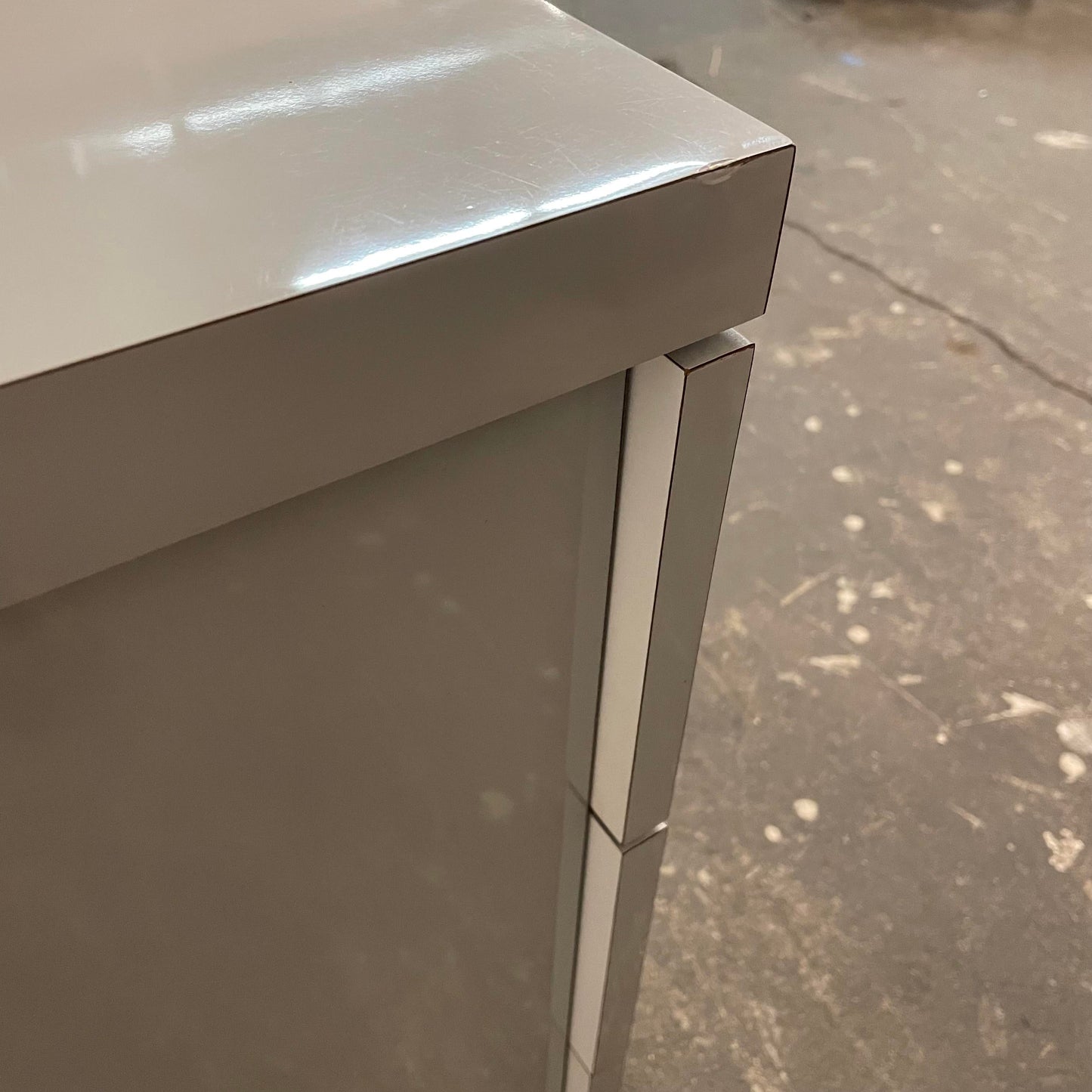 1980s Grey Cabinet 3 Drawer Dresser