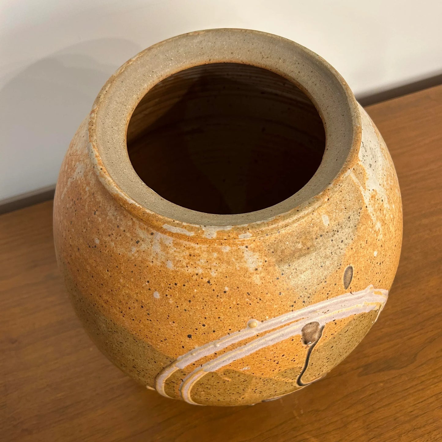 Large Lidded Ceramic Glazed Jar