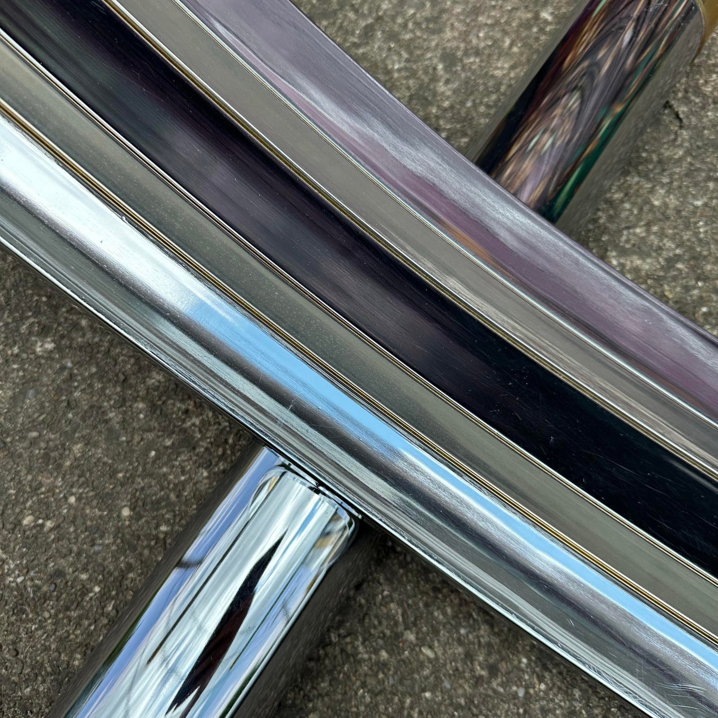 Romeo Rega Harp Shaped Chrome and Brass Dining Table