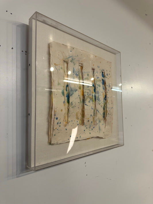 Anne Taylor Mixed Media Artwork, “Summer Song” (1989) – Framed in Acrylic Box