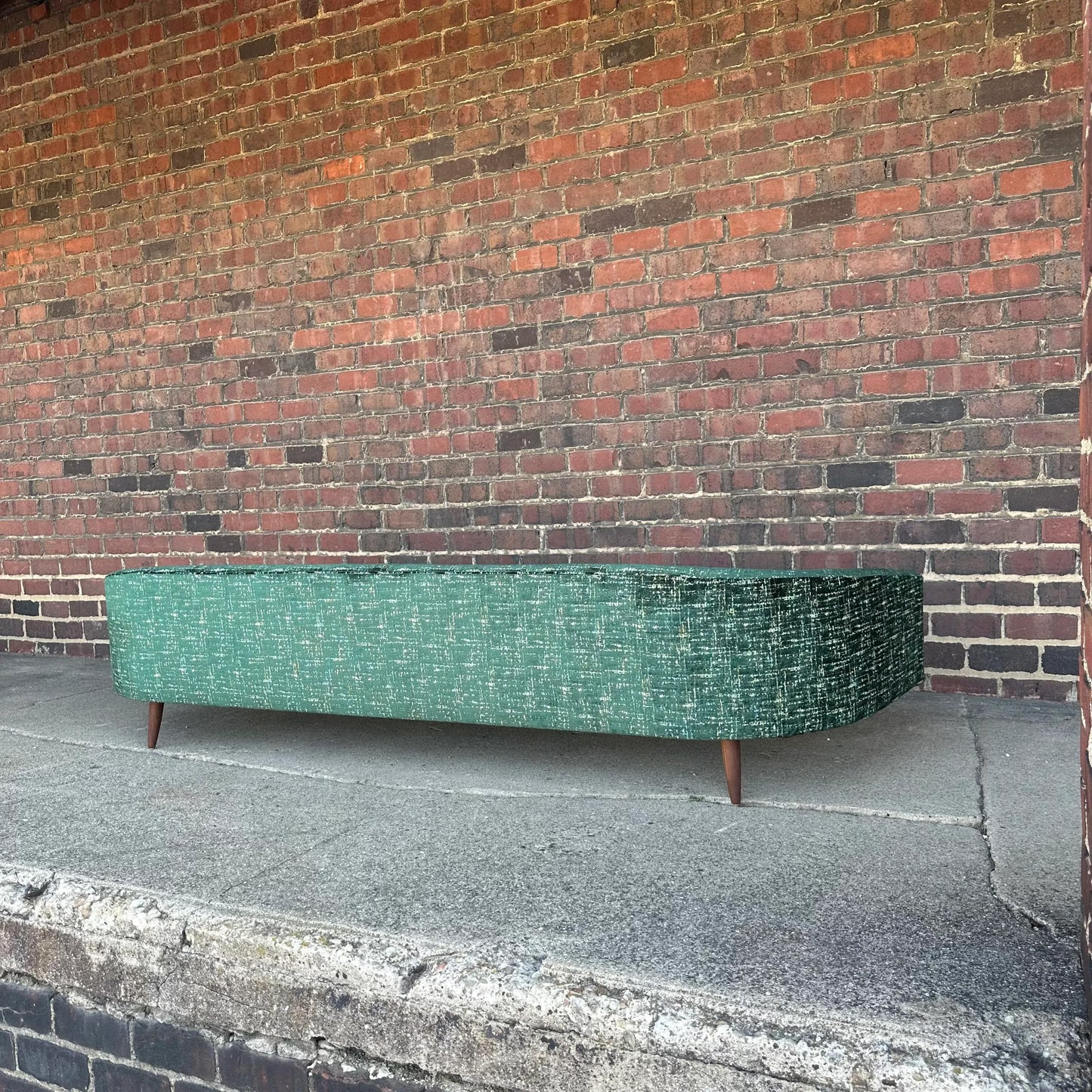 Adrian Pearsall Cloud Sofa Craft Associates Recovered in a Emerald Multi Dimensional Color Velvet.