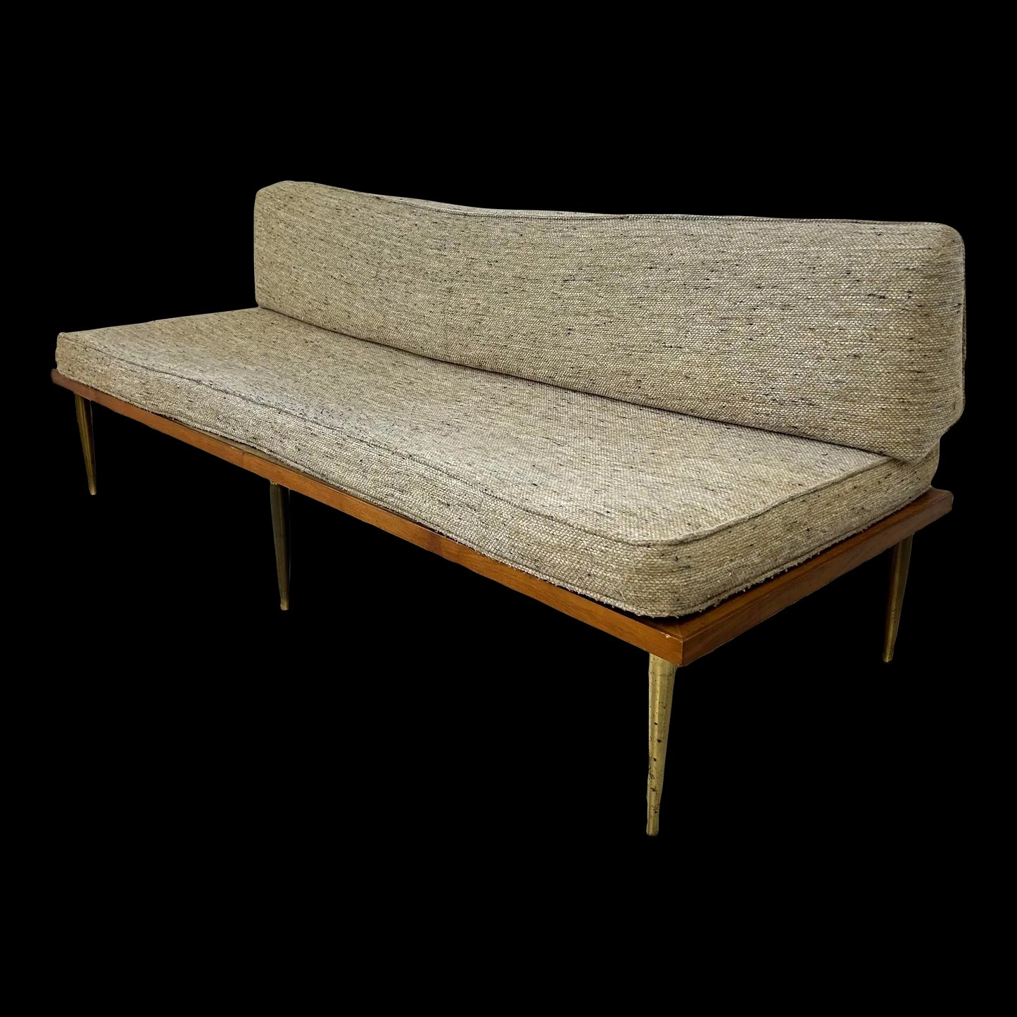 Mid Century Modern Brass Leg Daybed Sofa