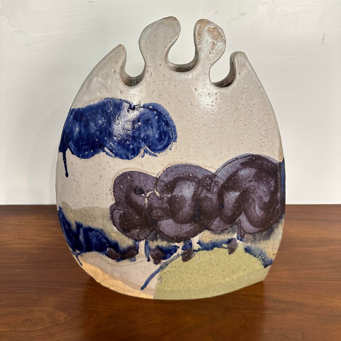 Tall Sculptural Vase by Larry Calhoun “Landscape Weed Pot”