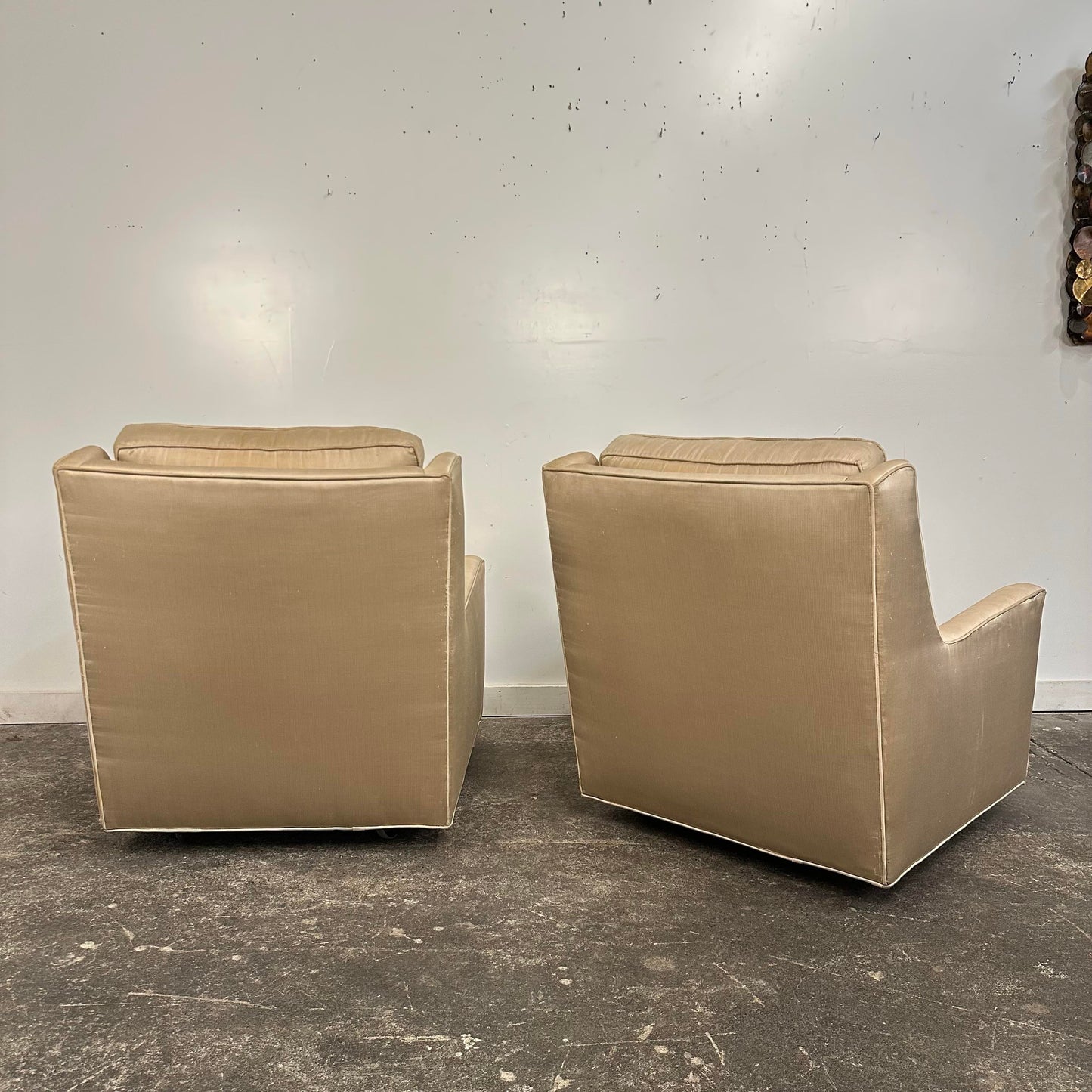 Pair of Milo Baughman Lounge Chairs on Casters