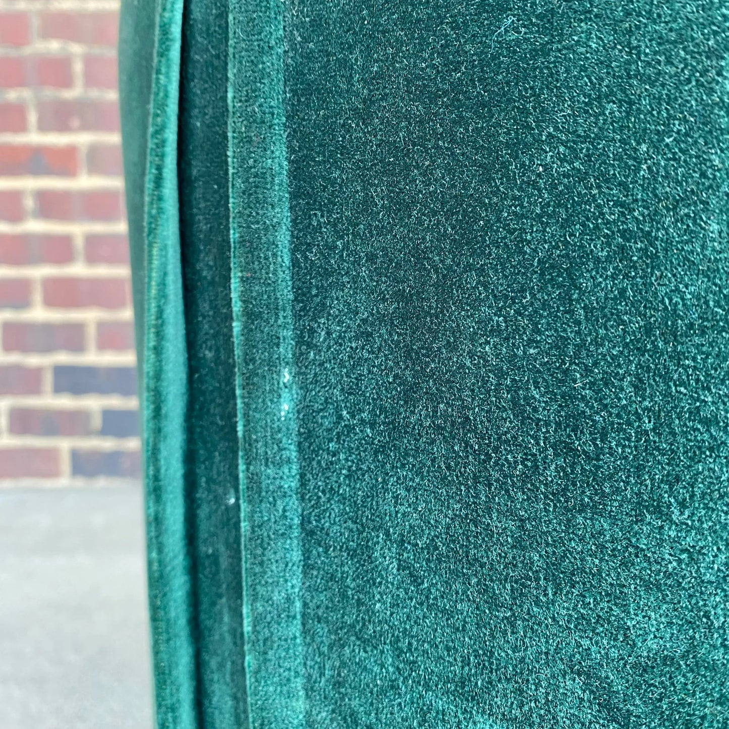 Mid Century Modern Adrian Pearsall for Comfort Craft Green Velvet Chair With Pleats