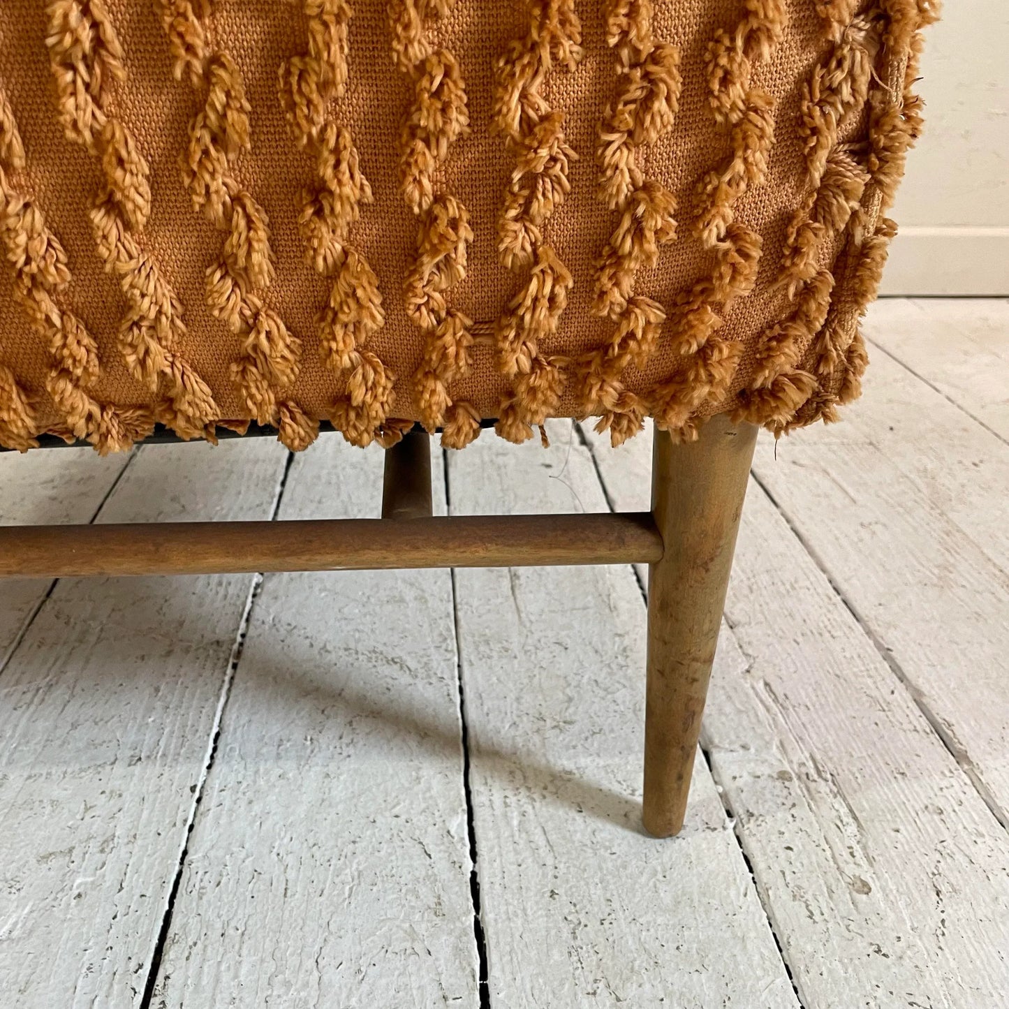 Mid 20th Century Paul McCobb Orange Textured Fabric Arm Chair, Unmarked