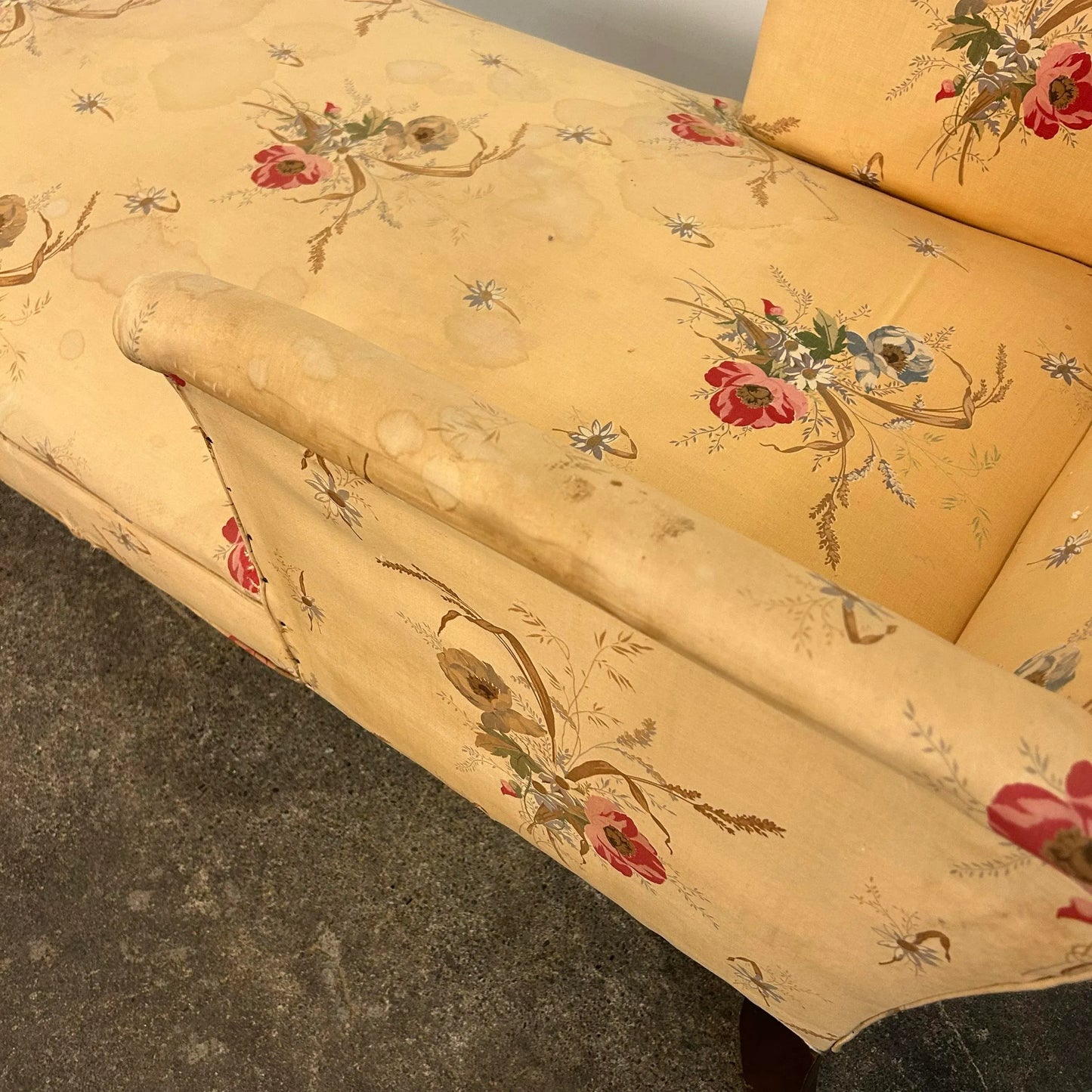 Napoleon III French Style Chaise Lounge Chair for Reupholstery