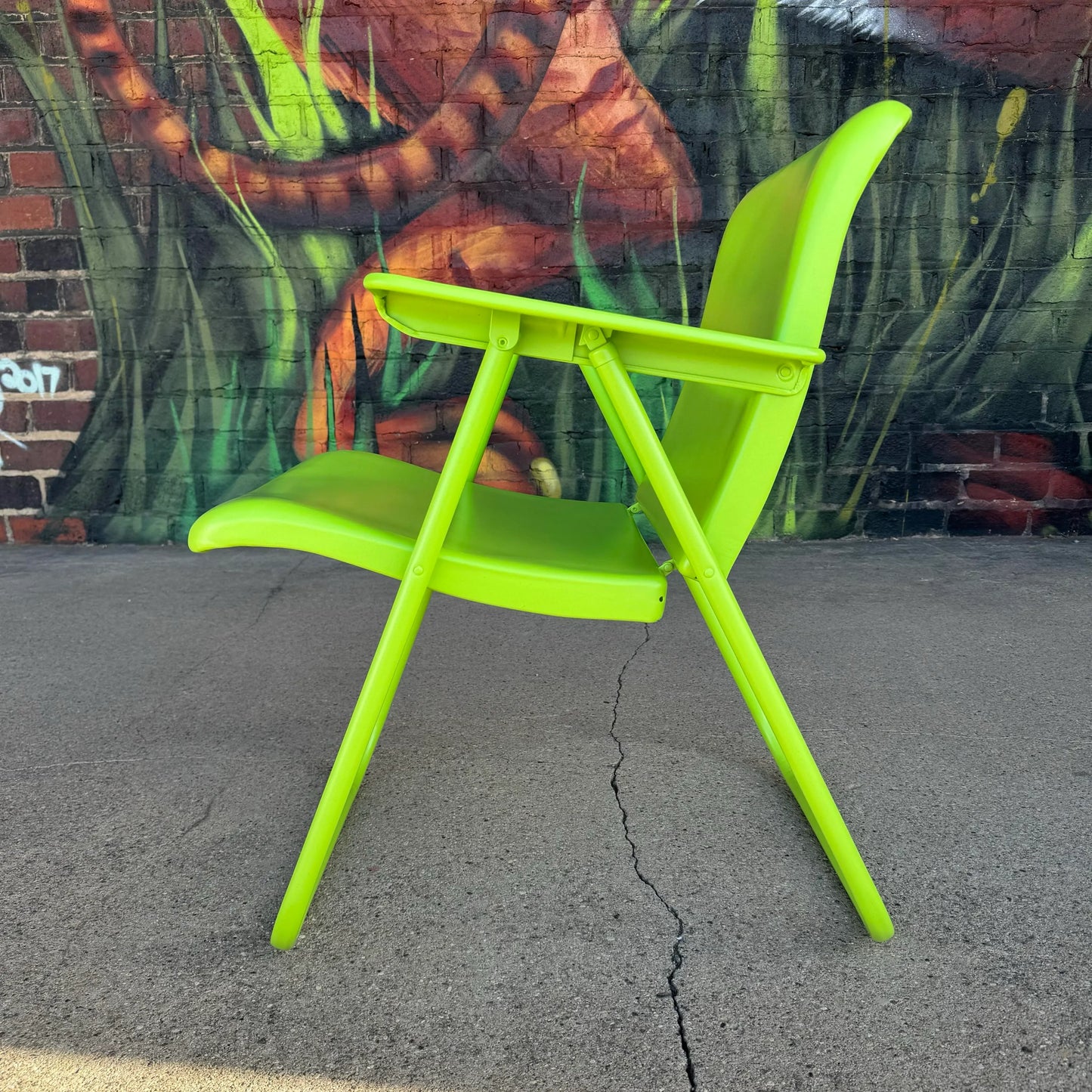 Mid 20th Century Russel Wright Metal Folding Chairs, Attributed - Set of 4