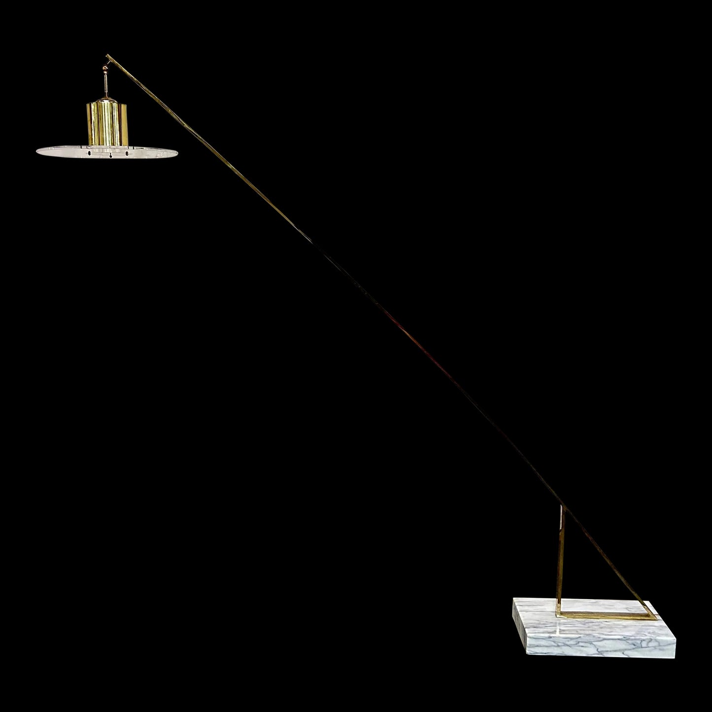 Achille Castiglioni Italian Floor Lamp Brass Marble Lucite