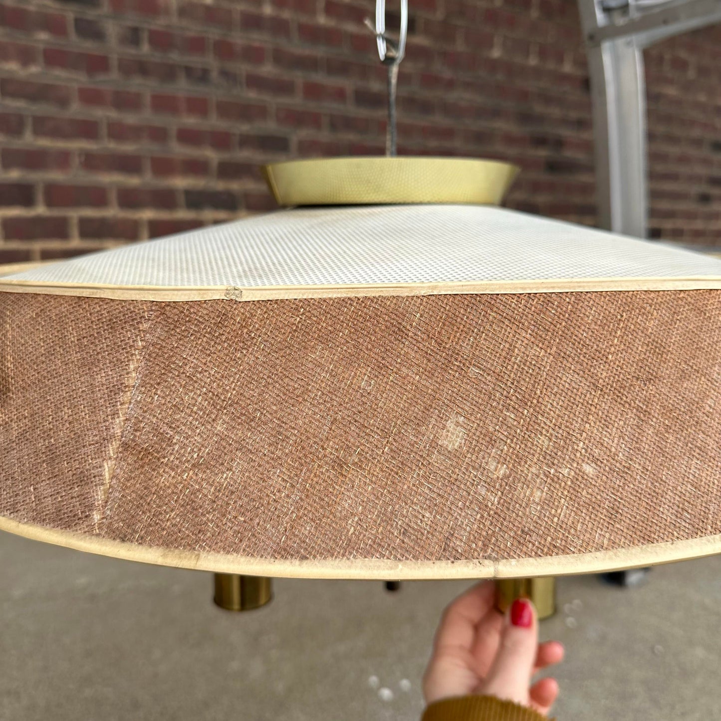 Mid Century Modern Chandelier Hanging Lamp by Gerald Thurston for Lightolier 1