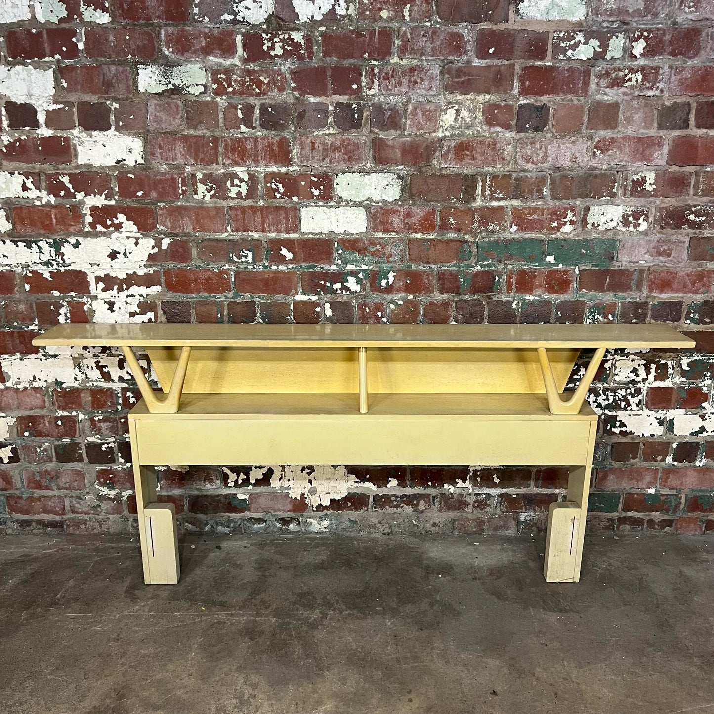 Mid Century Organic Pearsall Style Full Size Headboard Blond Light Wood