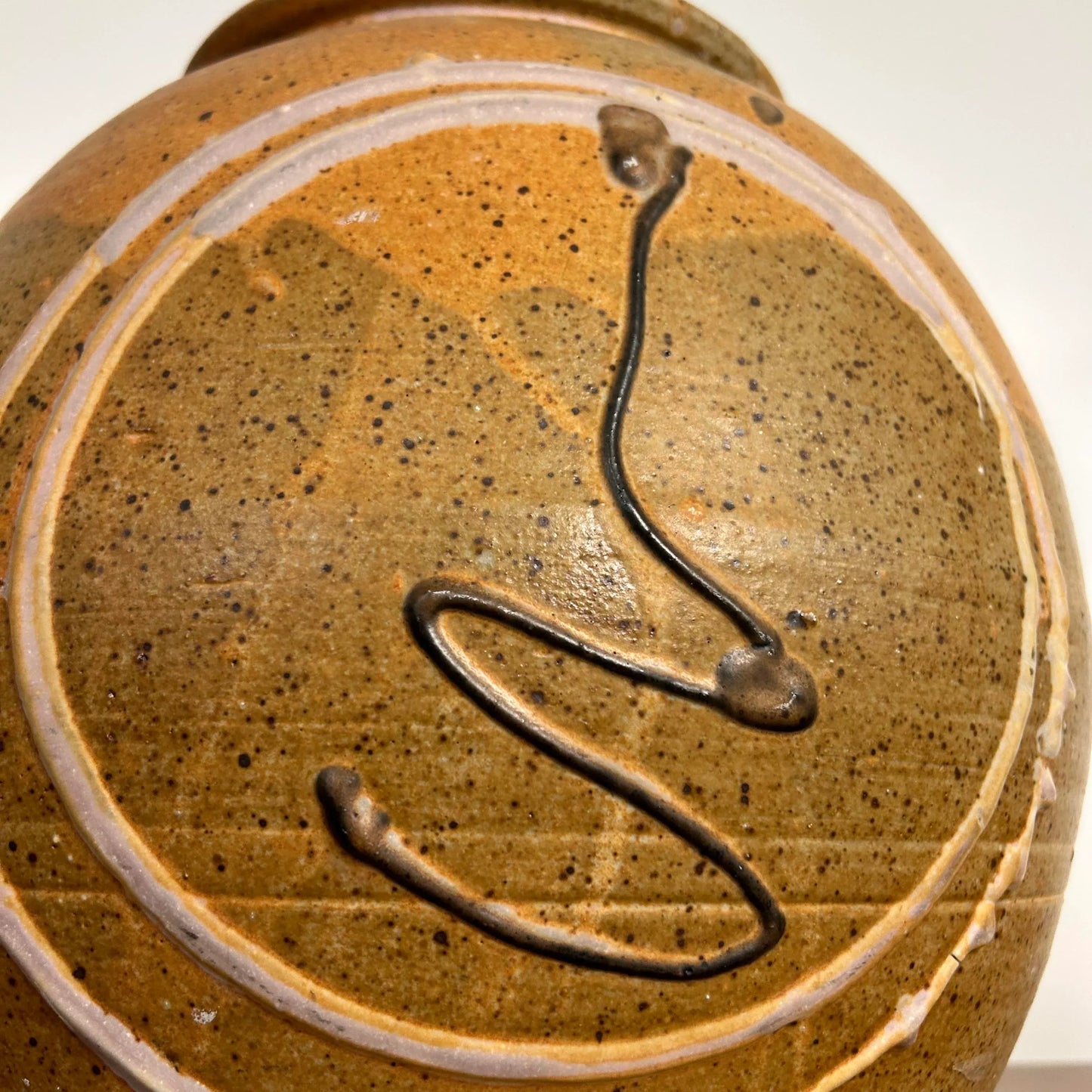 Large Lidded Ceramic Glazed Jar