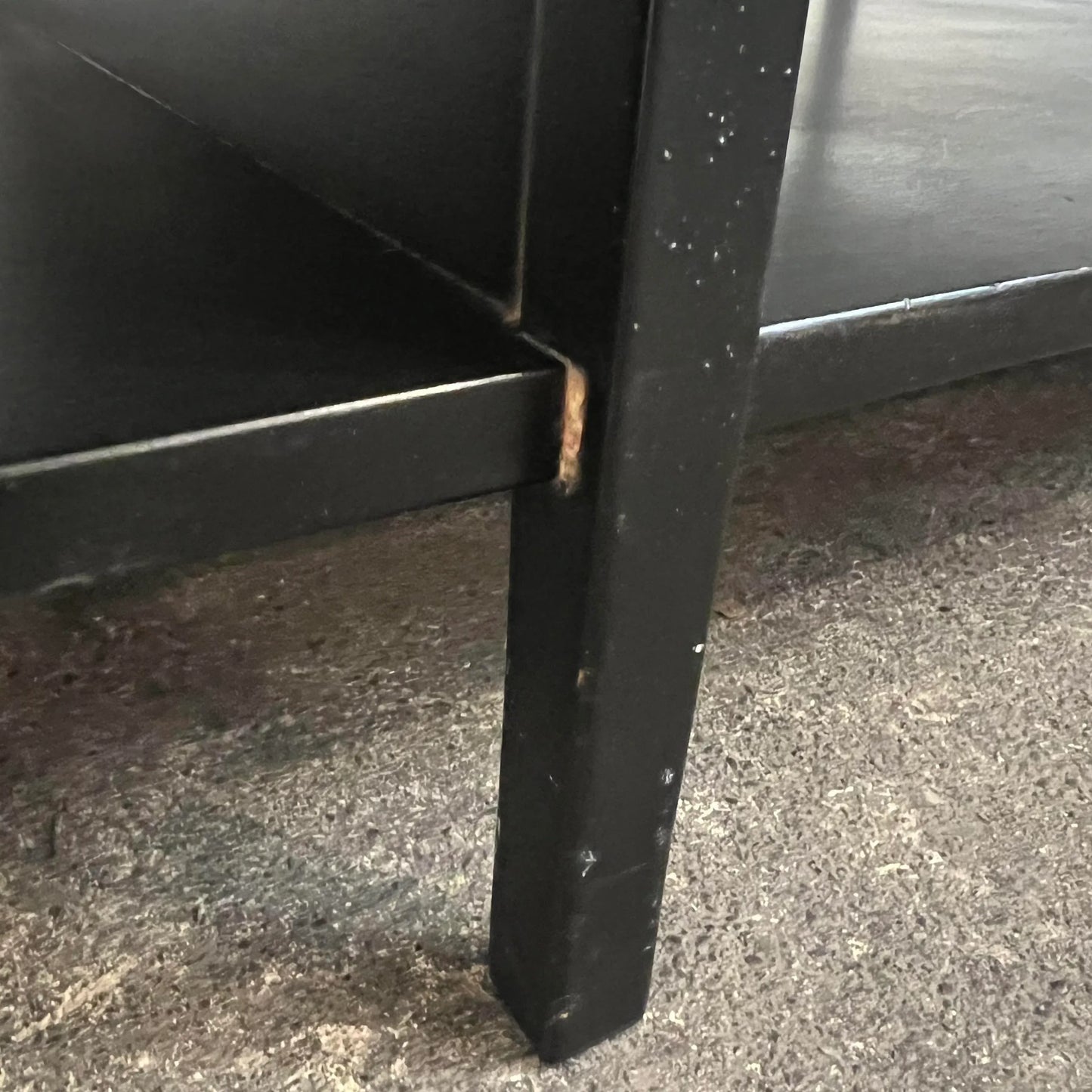 Paul McCobb for Calvin Leather Top Brass Trim Black Coffee Table