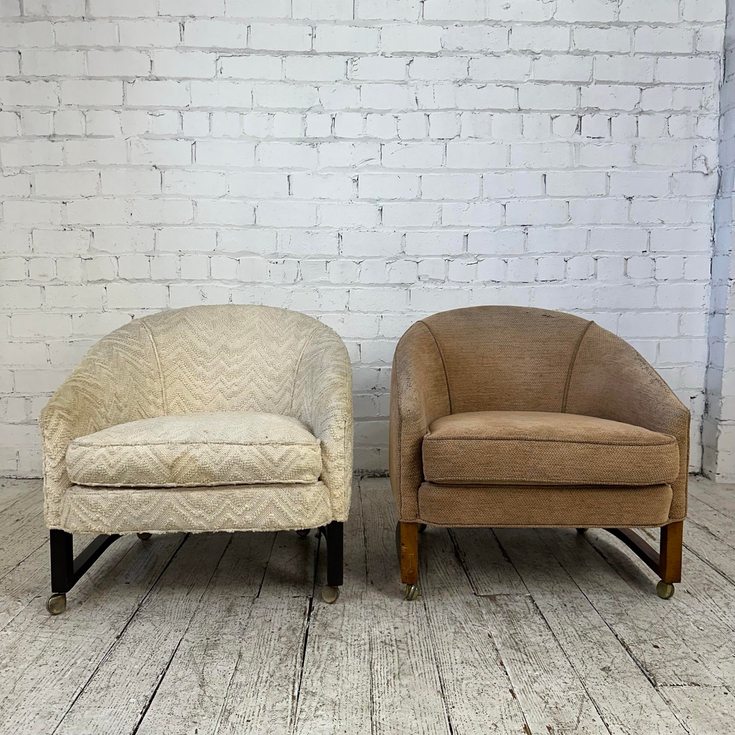 Pair of Barrel Back Harvey Probber Style Chairs