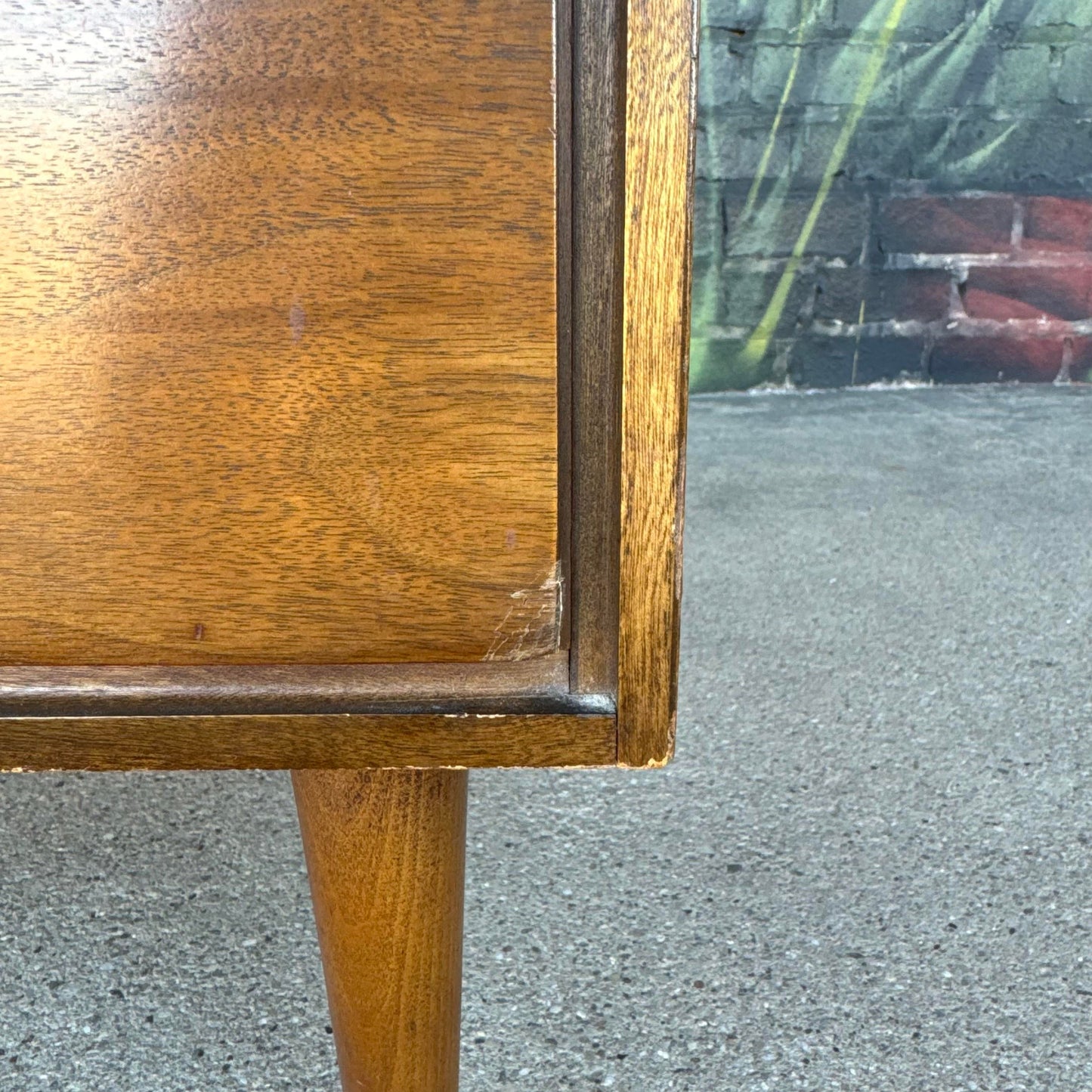 Mid Century Modern Wood Three-Drawer Nightstand