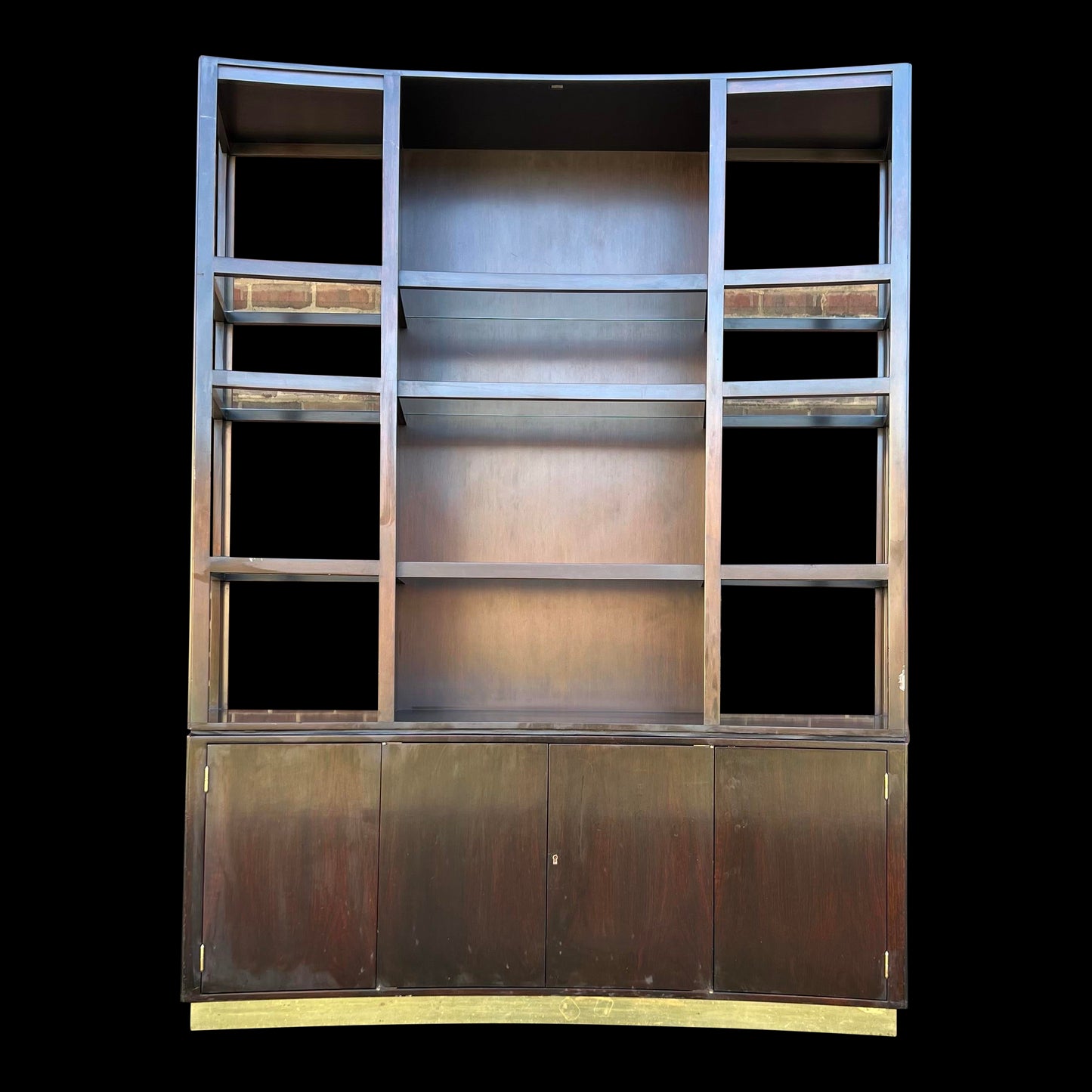 Edward Wormley for Dunbar Display Wall Unit Shelving Glass Brass