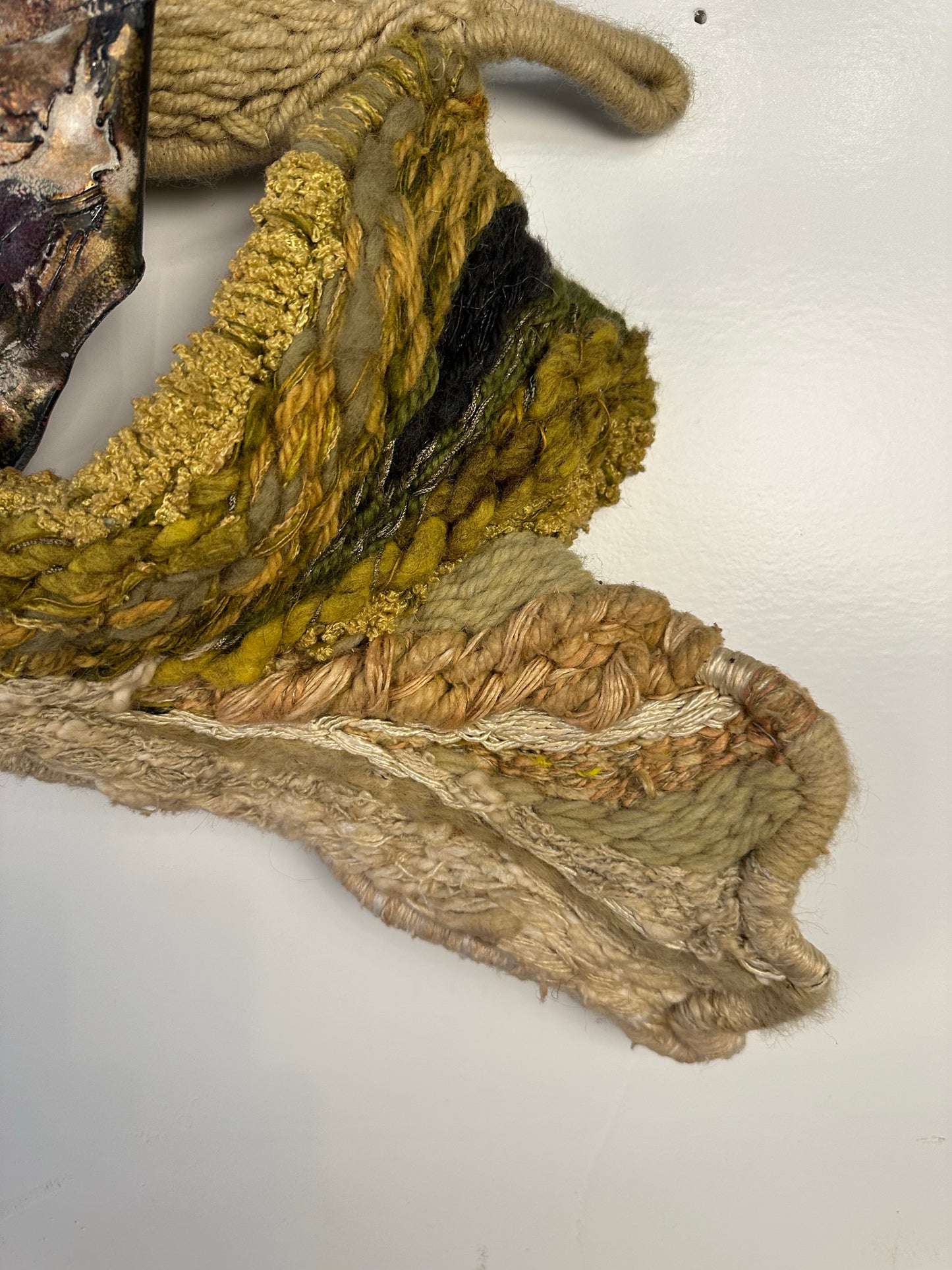 Fiber and Enamel Wall Art Hanging 70’s