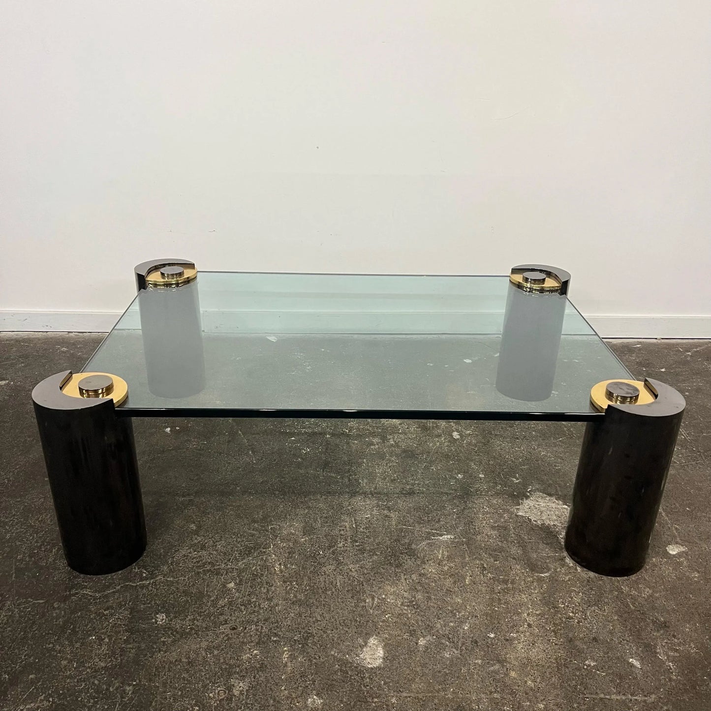 Karl Springer Postmodern Glass Top Coffee Table