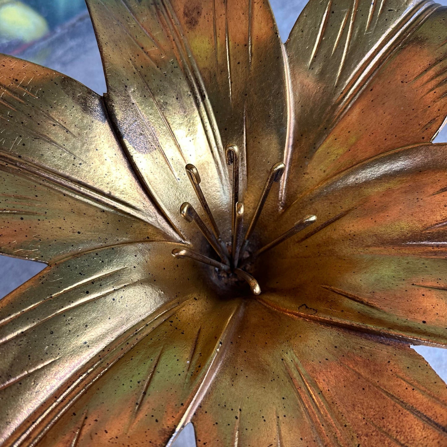 Mid Century Modern Drexel "Arthur Court" Lily Gilded Cast Aluminum Side Table