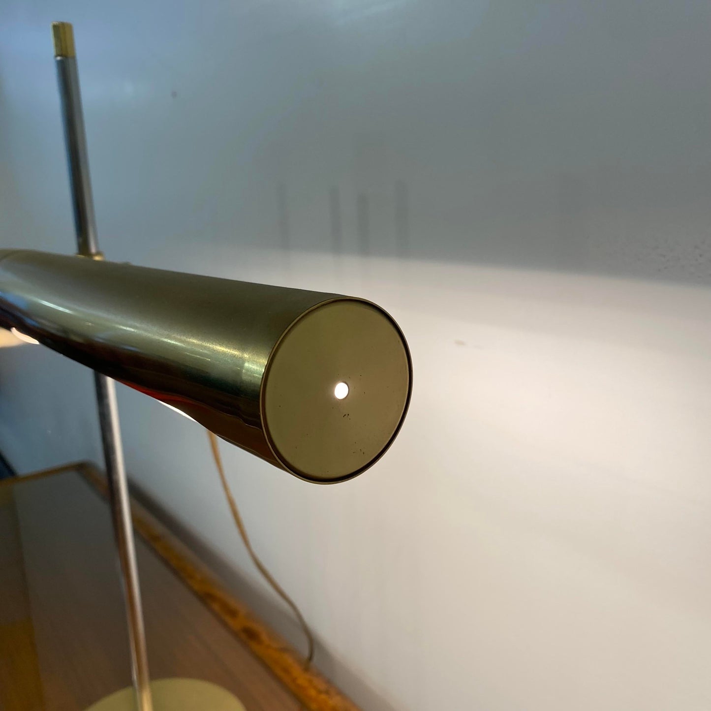 1970s Brass and Chrome Telescoping Desk Lamp