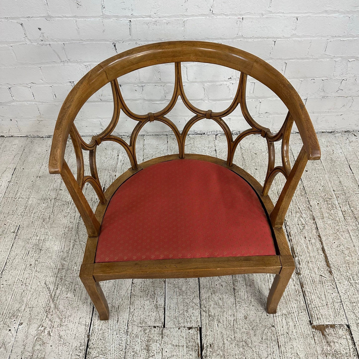 Tomlinson Sophisticate Hollywood Regency Spider Web Barrel Back Armchair