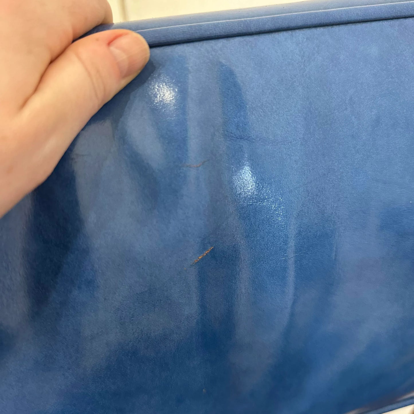 Blue Leather Dunbar Chair